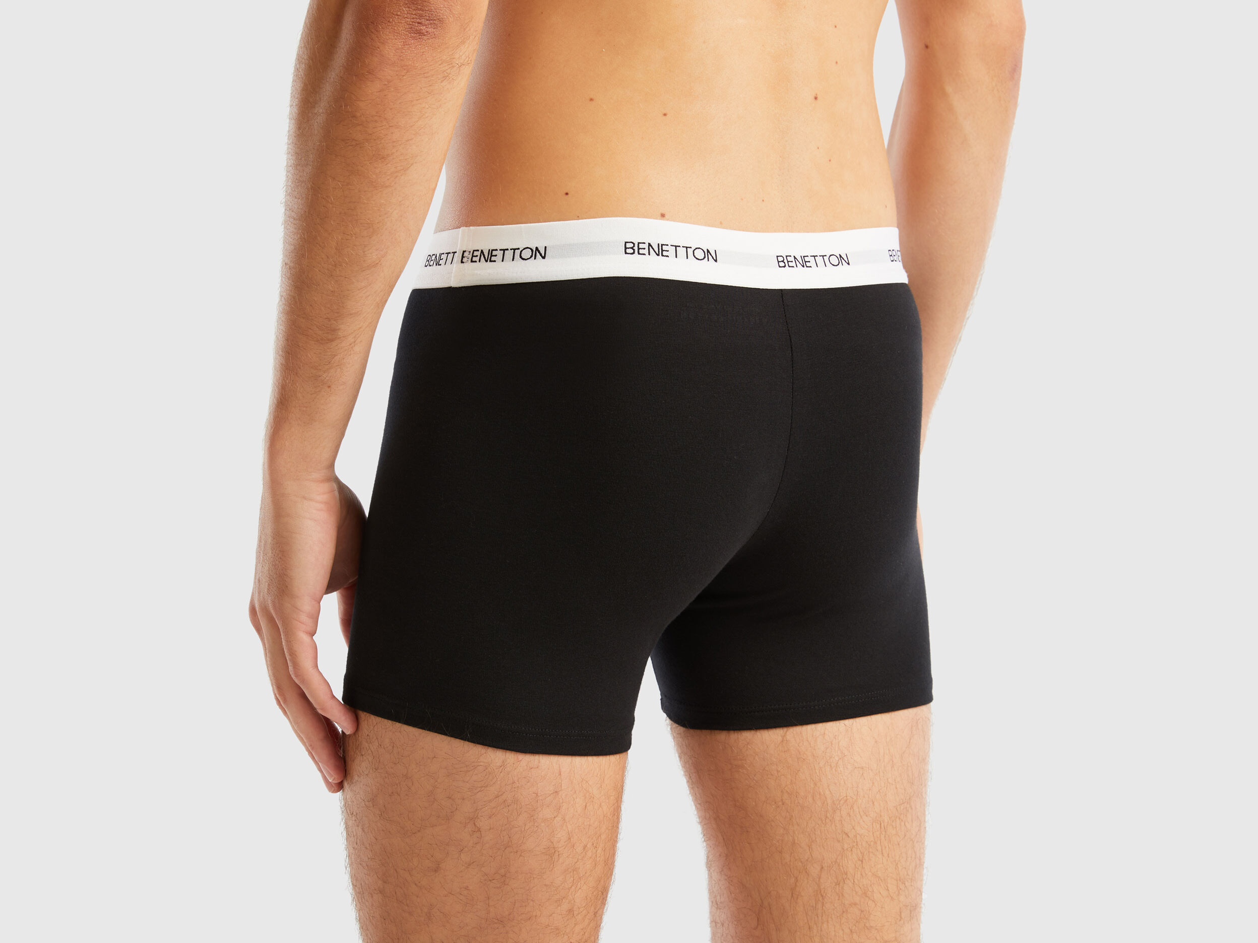 Boxers in stretch organic cotton Black Benetton