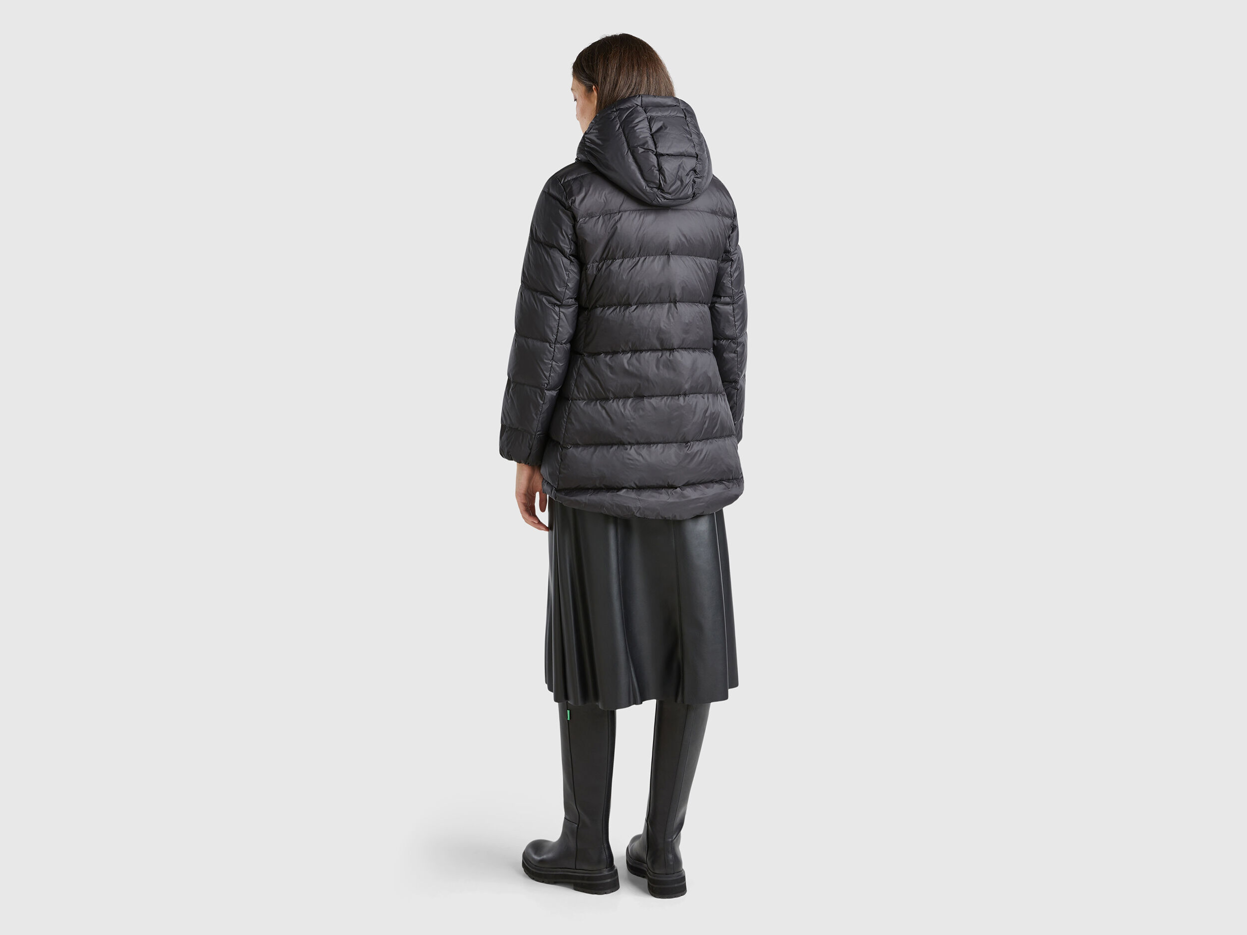 Benetton longline duvet jacket with hood discount