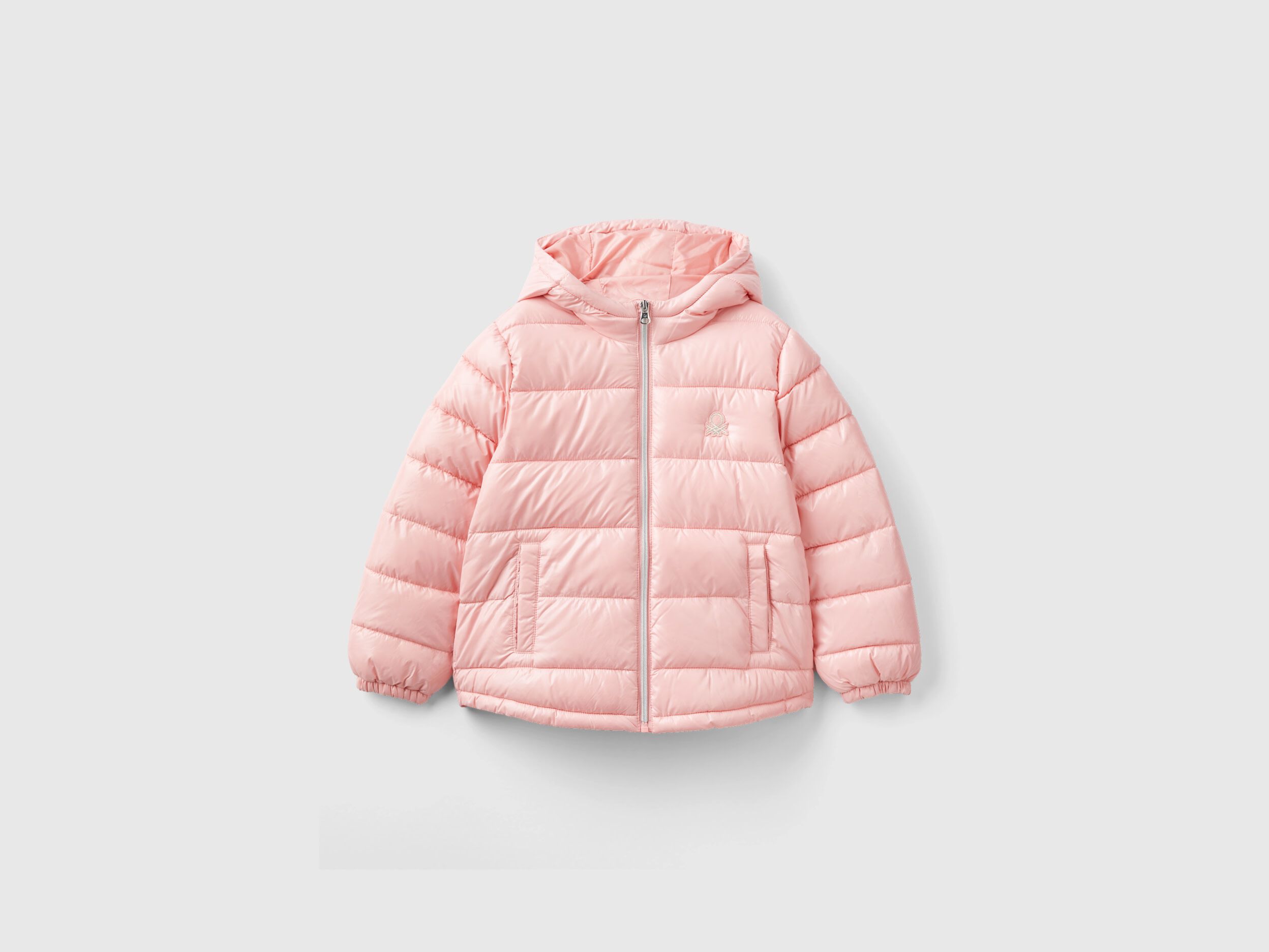 Shiny puffer jacket Pink Benetton
