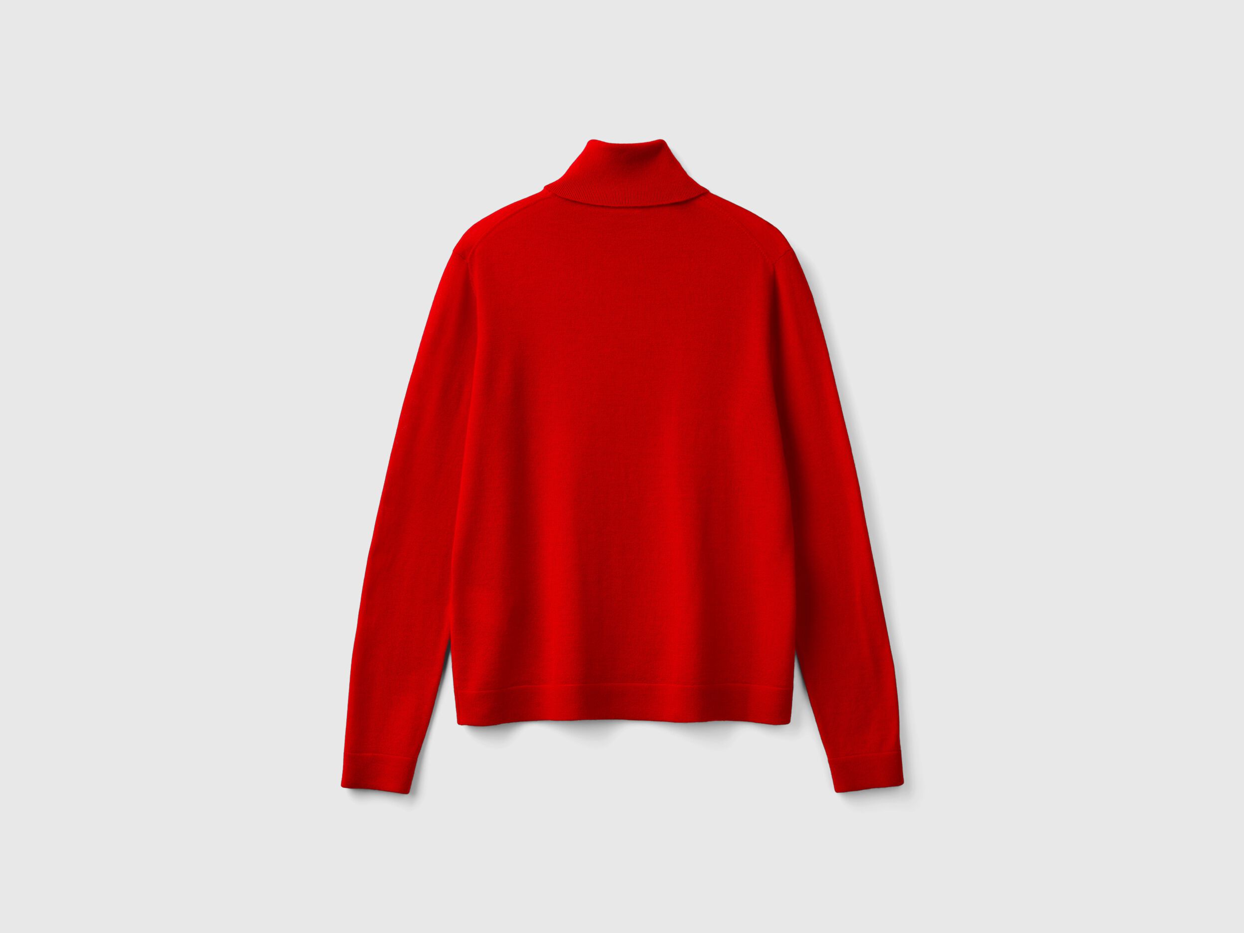 Red wool turtleneck sweater on sale