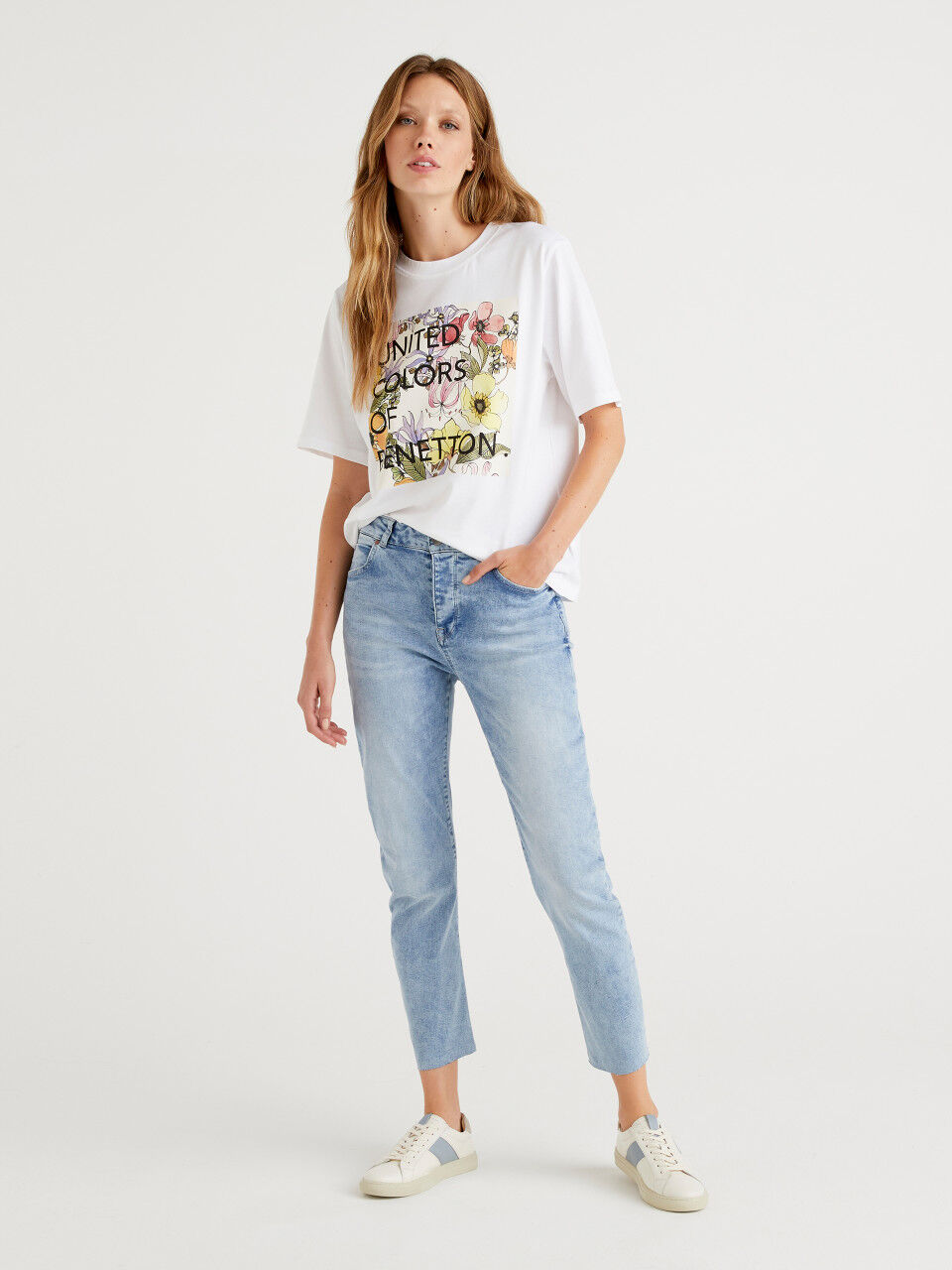 Cropped stretch jeans