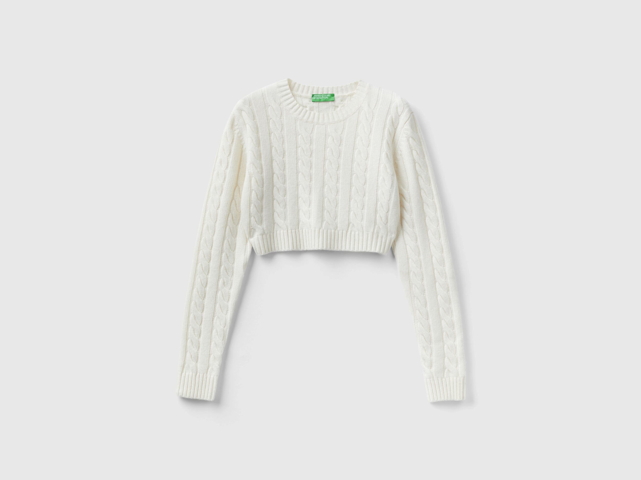 Cropped white hotsell knitted jumper