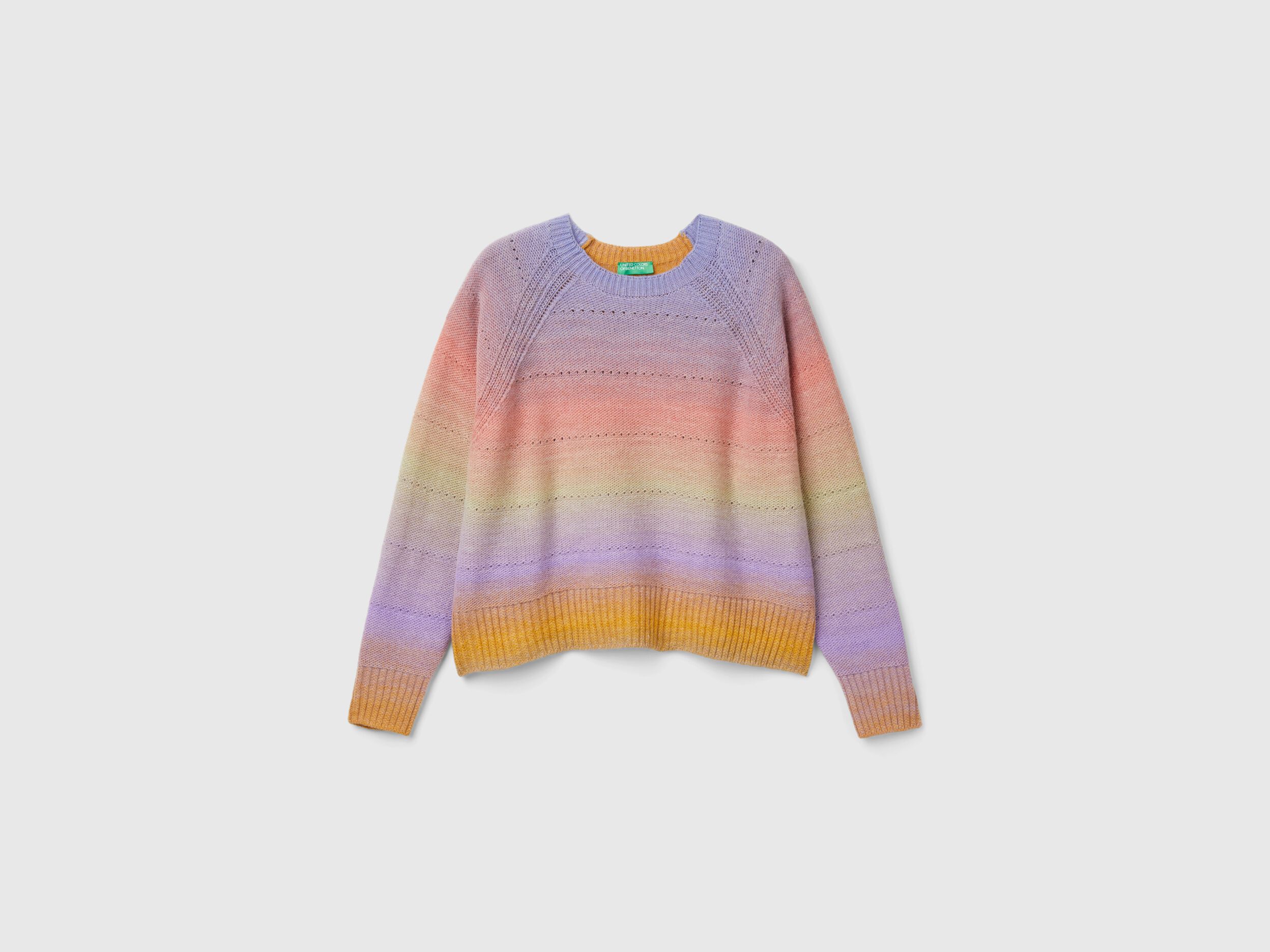 Vintage 80s Bright Patchwork Colorful Sweater Womens XL