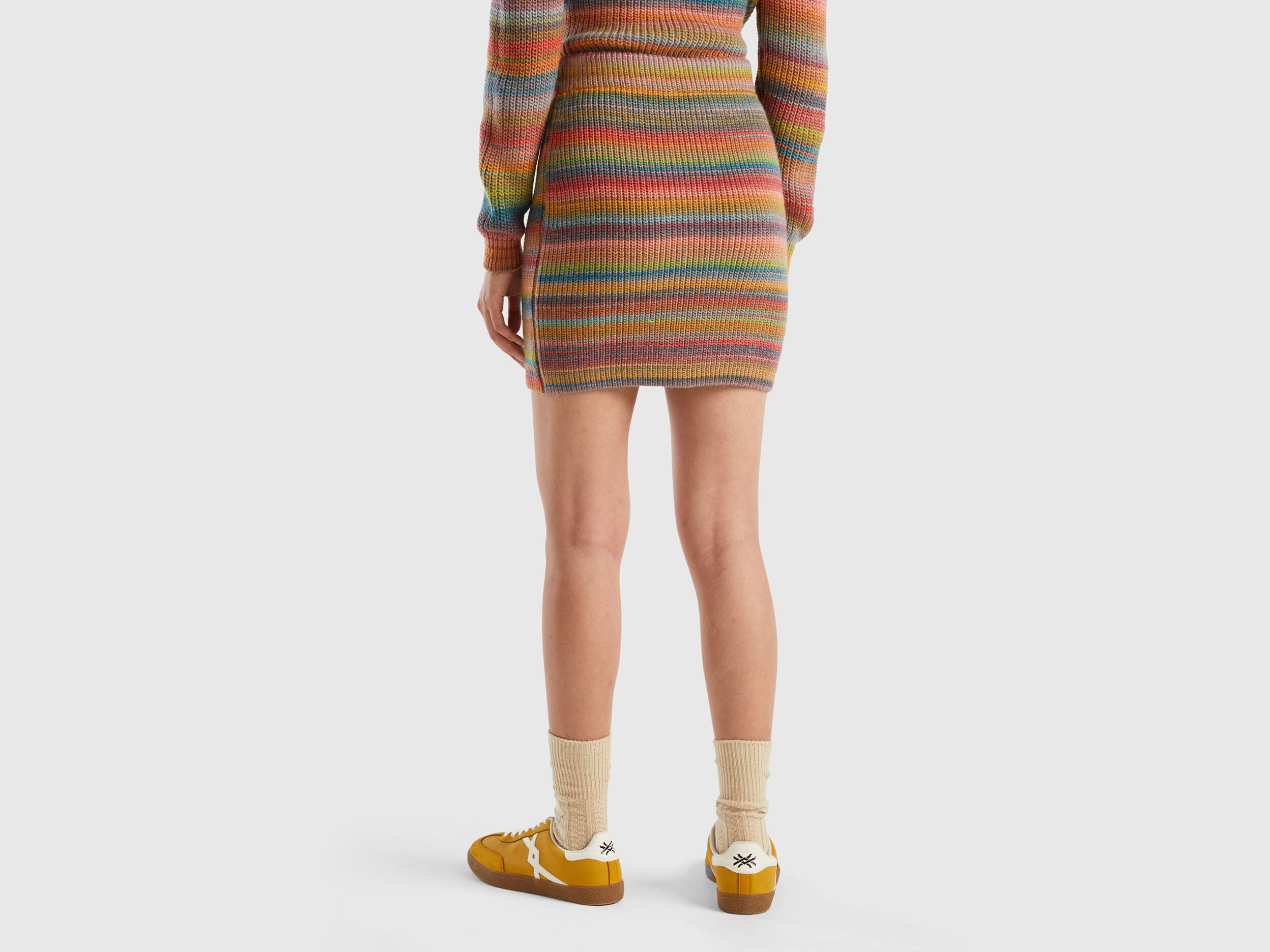 Striped knit mini skirt - Multi-color | Benetton