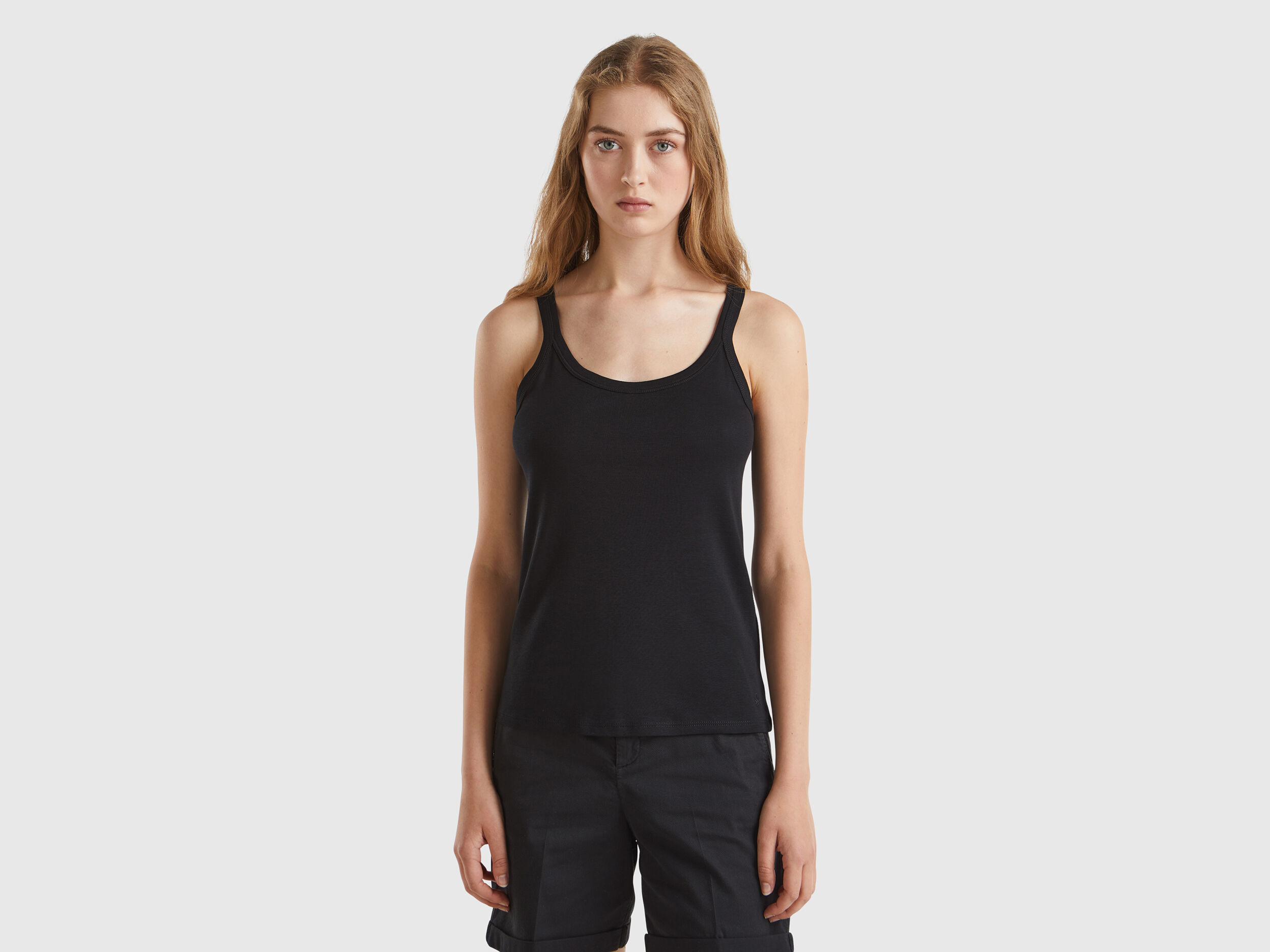 人気の贈り物が大集合 in top tank Black pure Benetton | Black - cotton ウォーキング・ランニングウェア