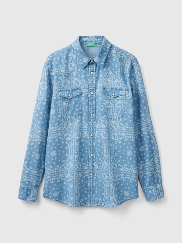 Chambray western shirt Men