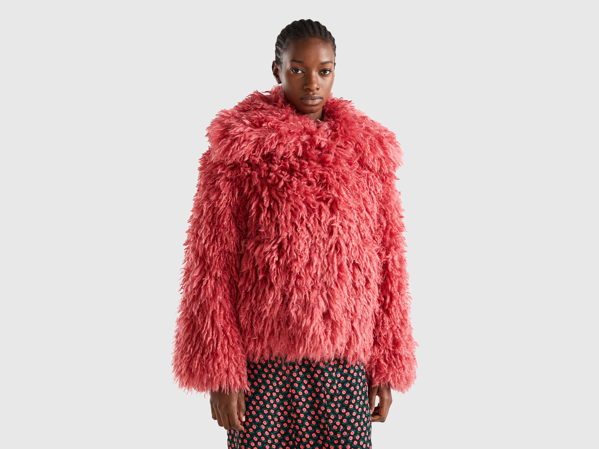 Benetton pink coat on sale