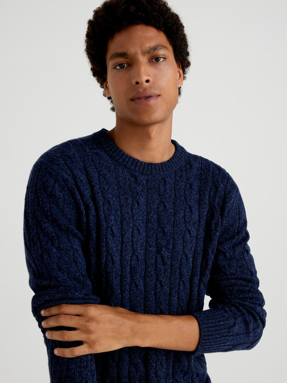 Cable knit sweater in cashmere blend