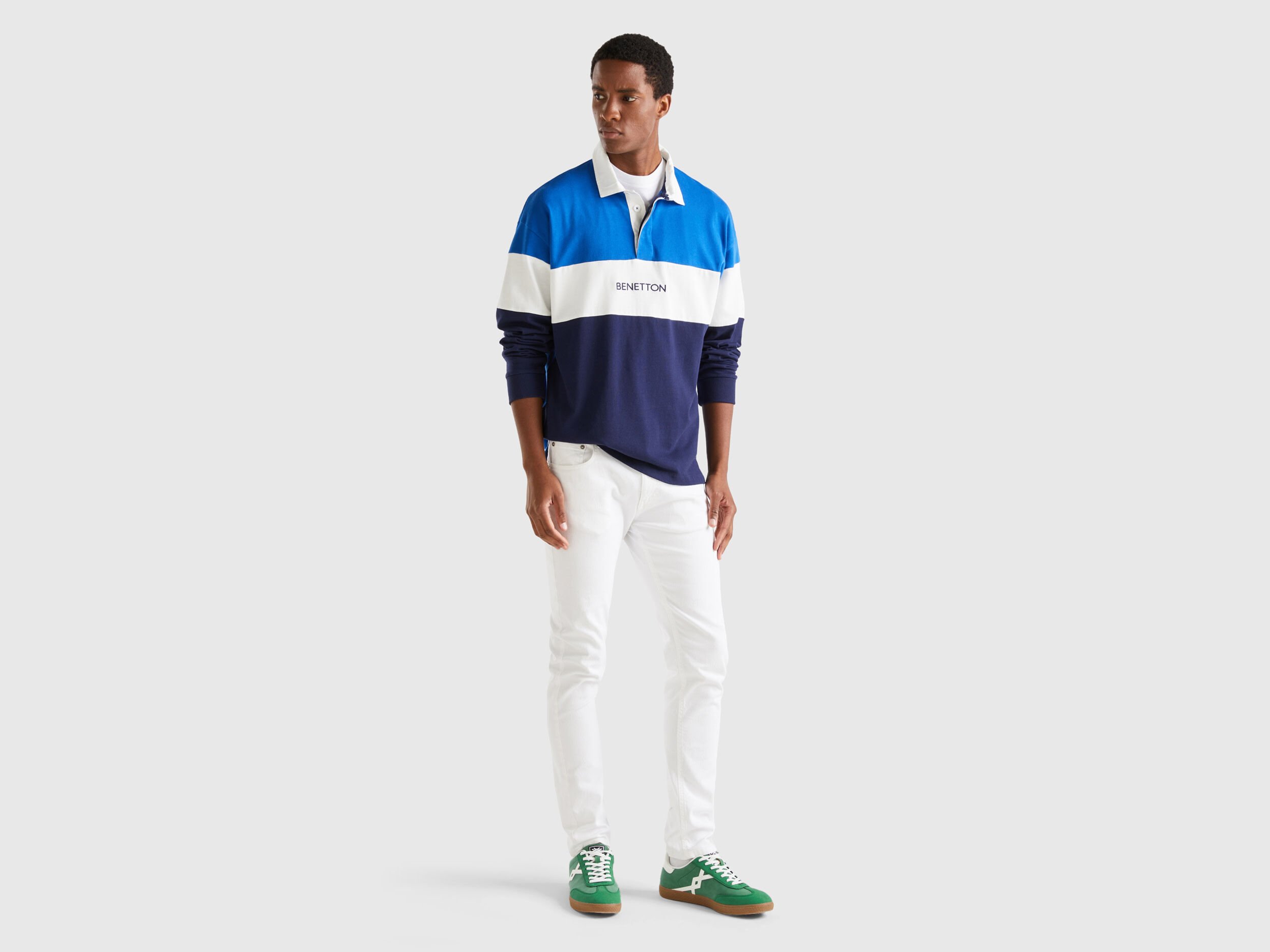 Blue rugby style polo Blue Benetton