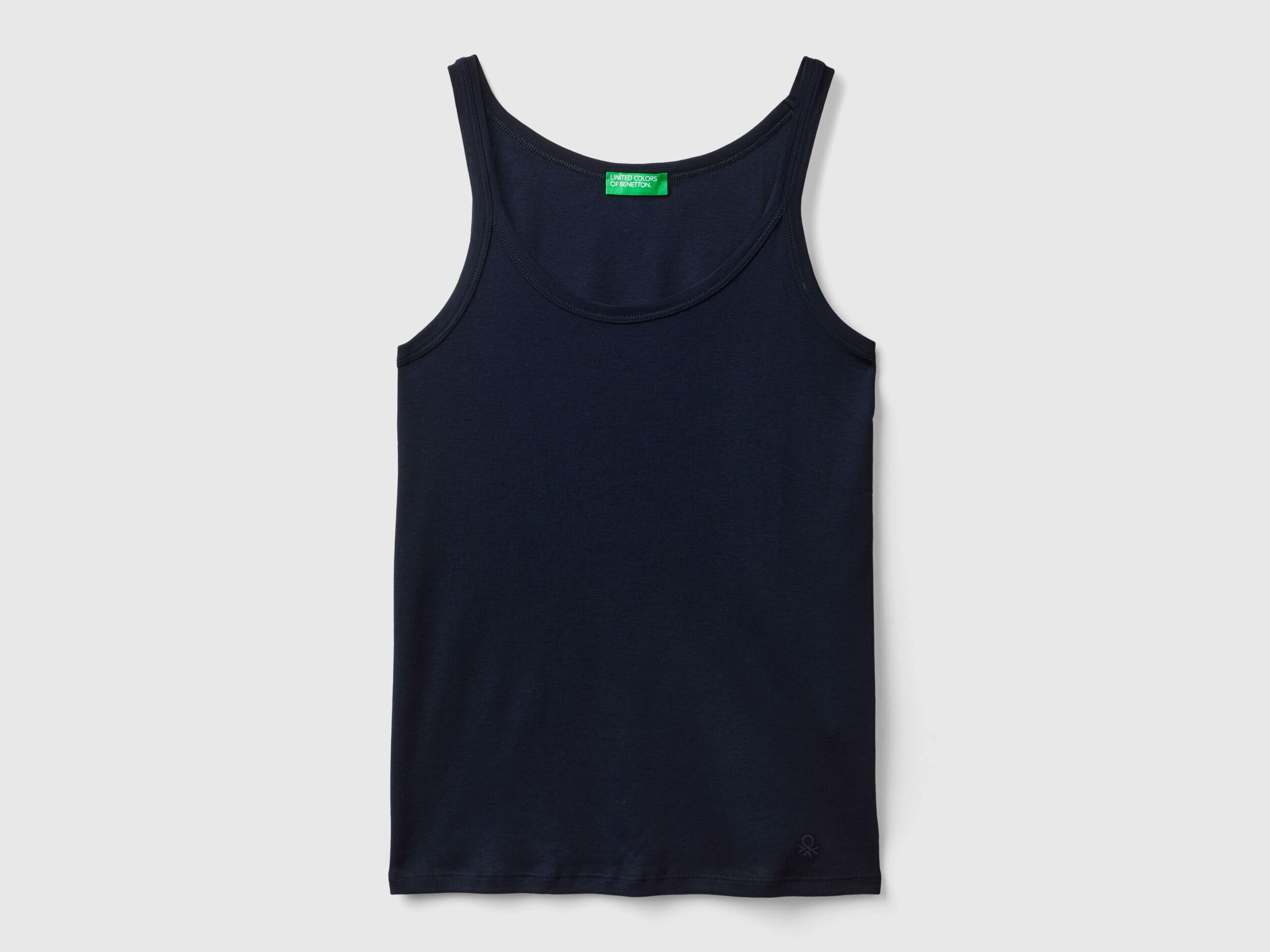 Dark blue tank top in pure cotton