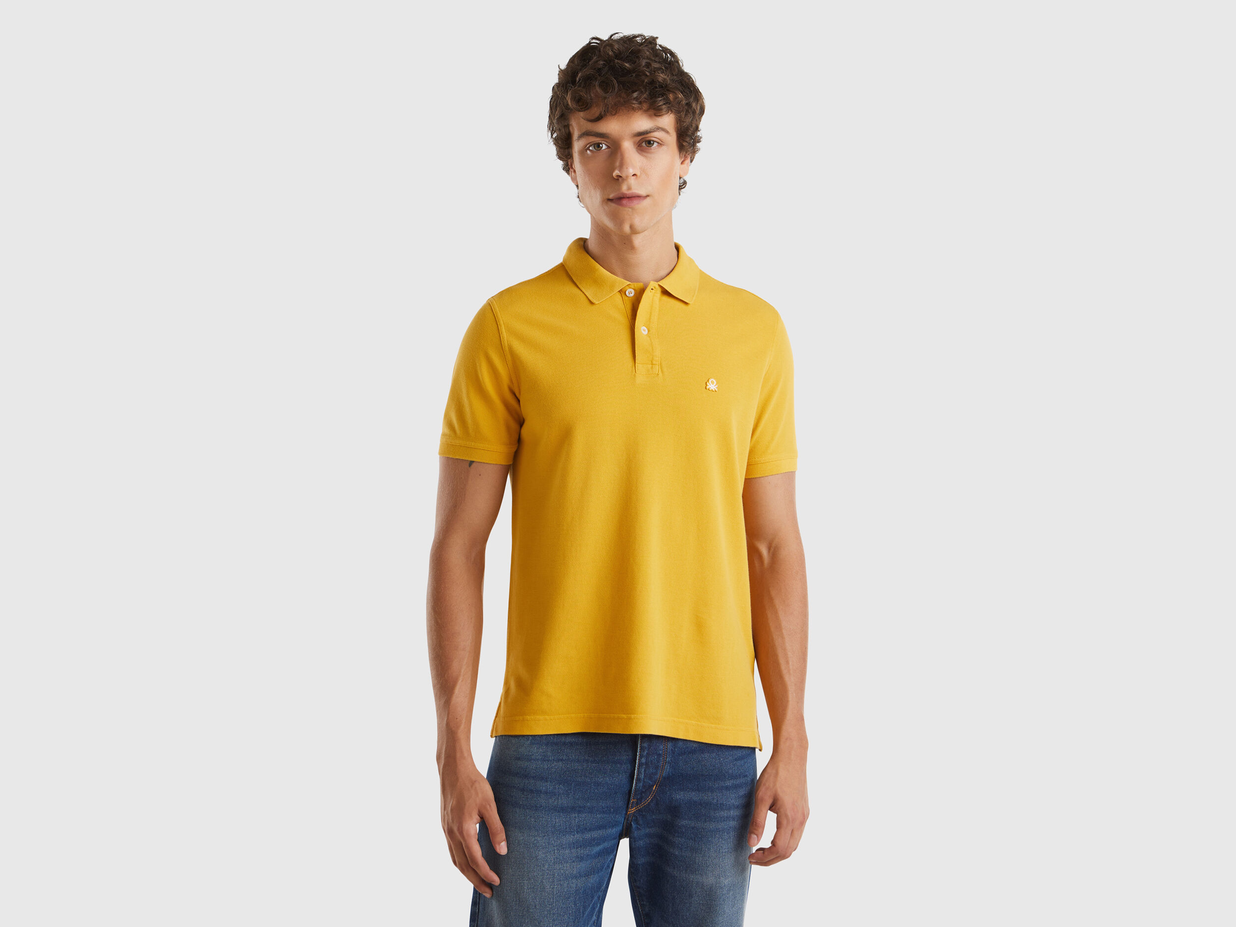 Ocher yellow regular fit polo