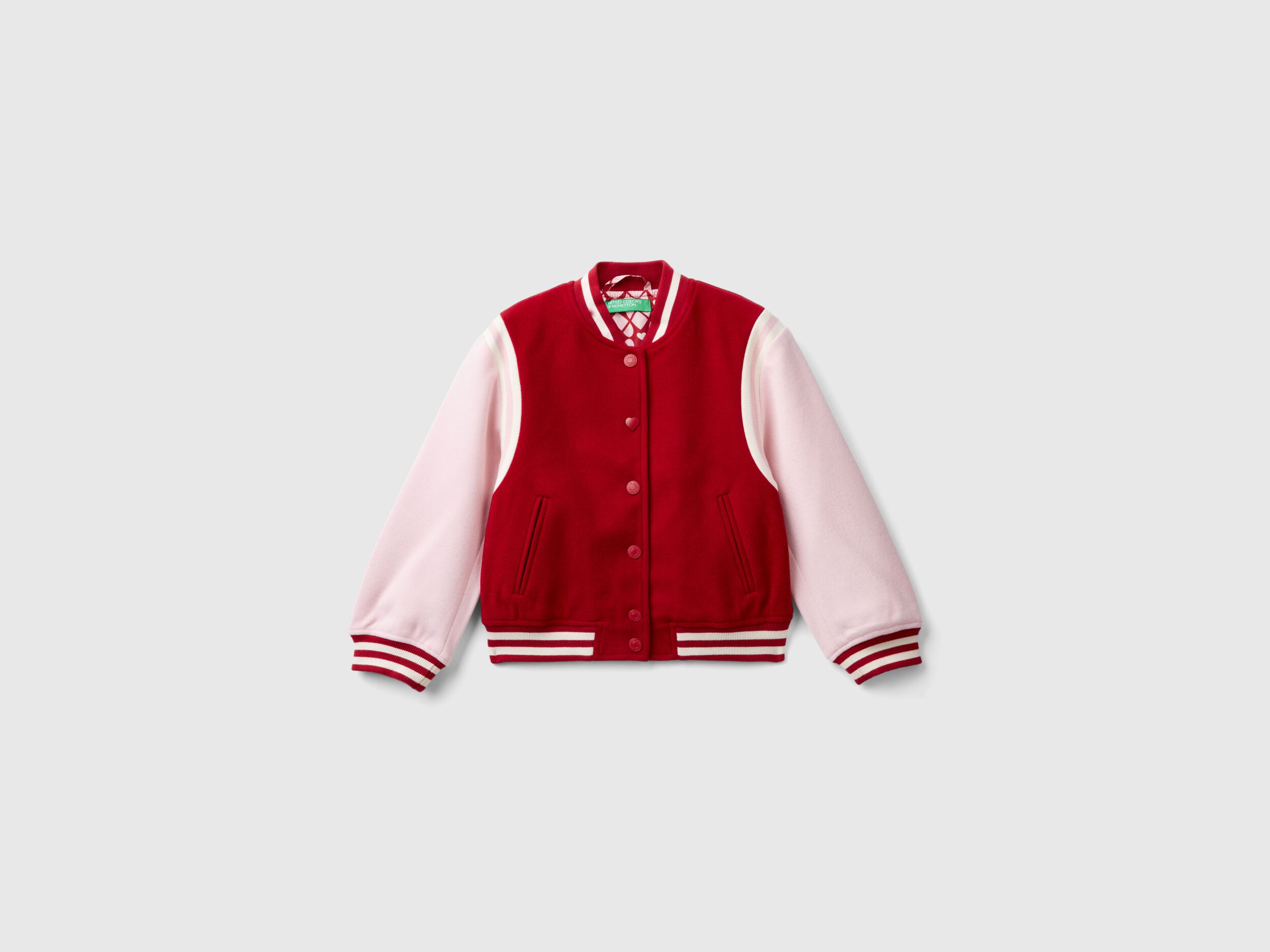 Color block bomber jacket in wool blend - Multi-color | Benetton
