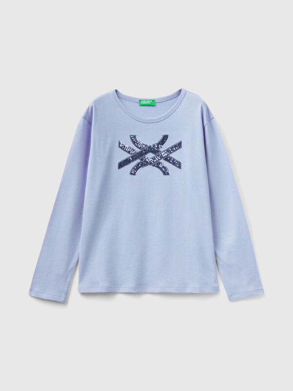 Camiseta azul de manga larga para niña - Prénatal Store Online
