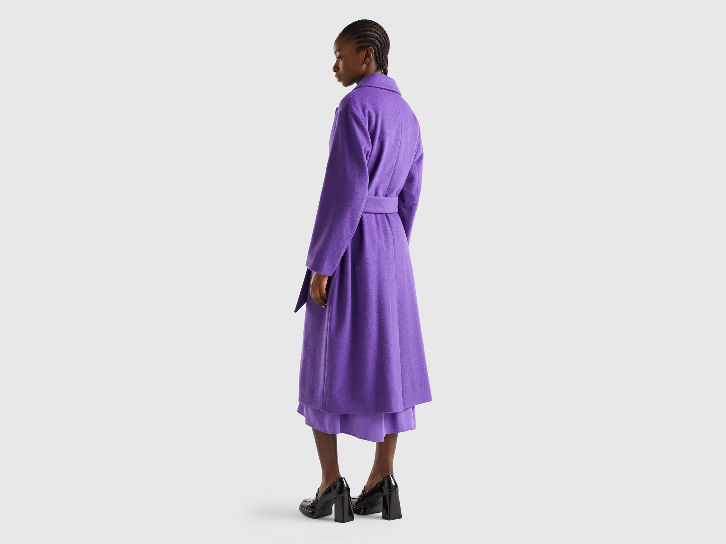 Violet wool coat sale