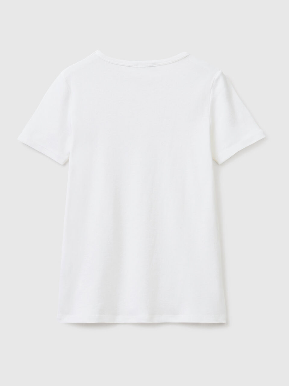 T-shirt in 100% cotton White logo | - print Benetton glitter with
