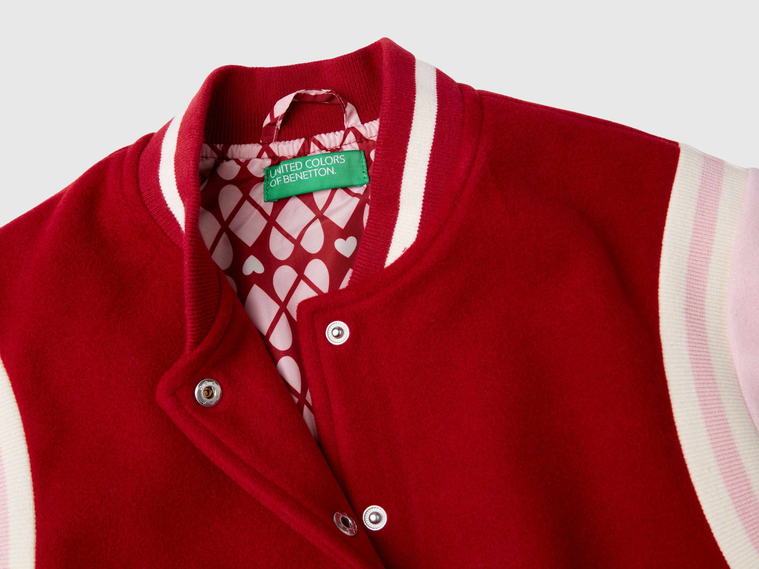 Color block bomber jacket in wool blend - Multi-color | Benetton