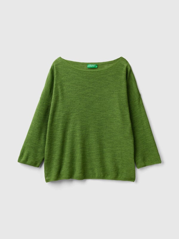 Women's Crewneck Pullover Sweater - Knox Rose™ Green Striped 1x : Target