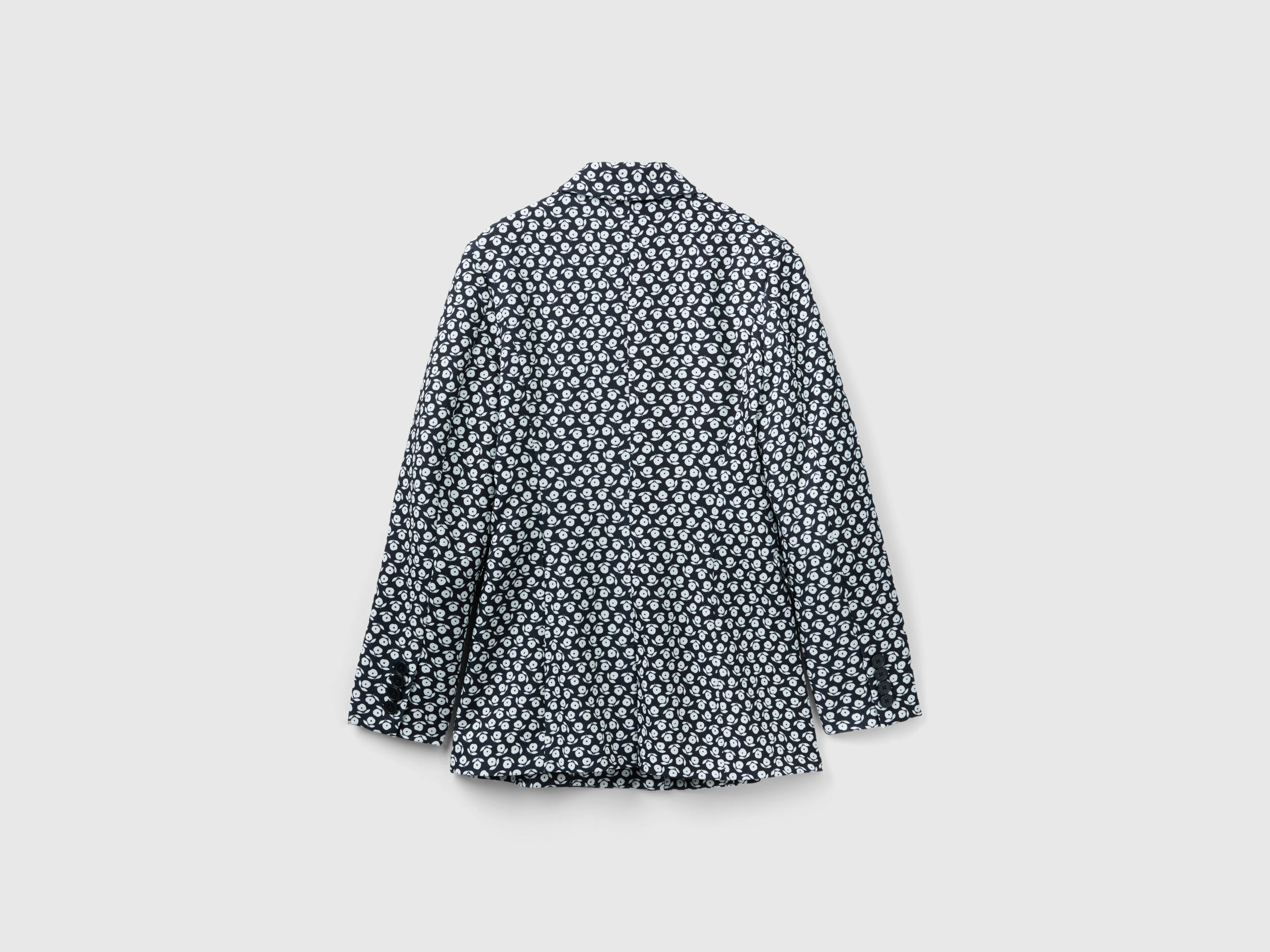 Jacket with flower print Black Benetton