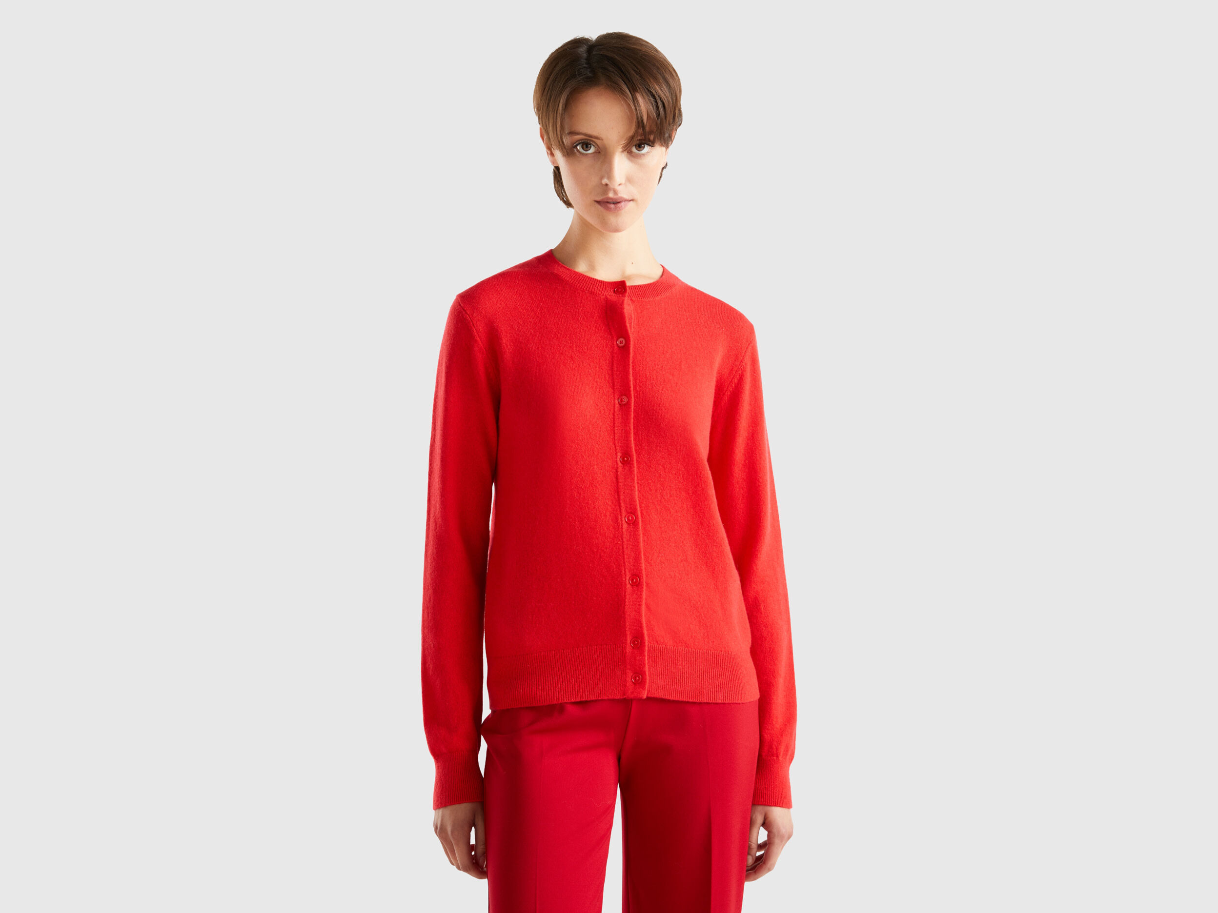 Red cashmere cardigan shop