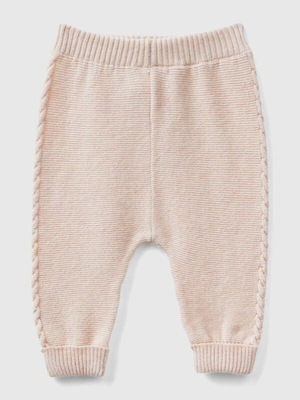 Trousers with cables in recycled wool blend New Born (0-18 months)