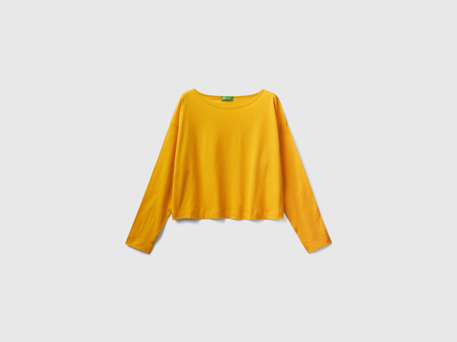 - long ochre Yellow fiber Benetton Yellow | t-shirt cotton