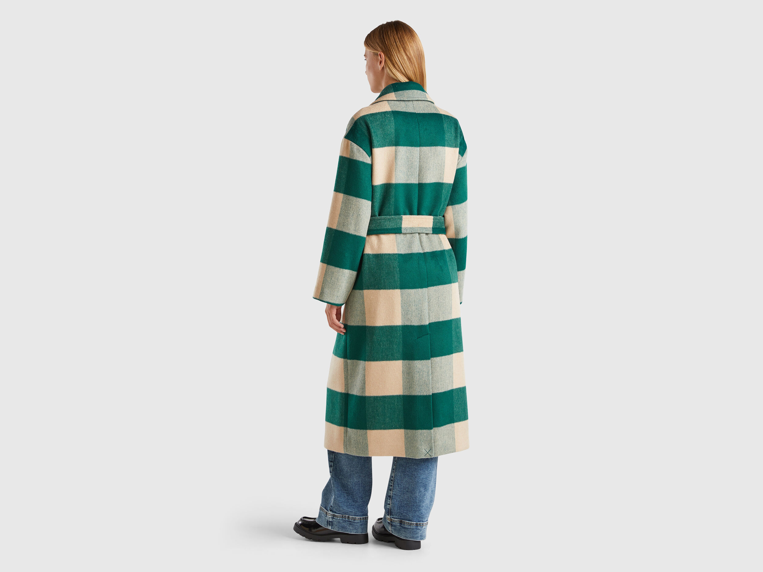 Single breasted check coat top