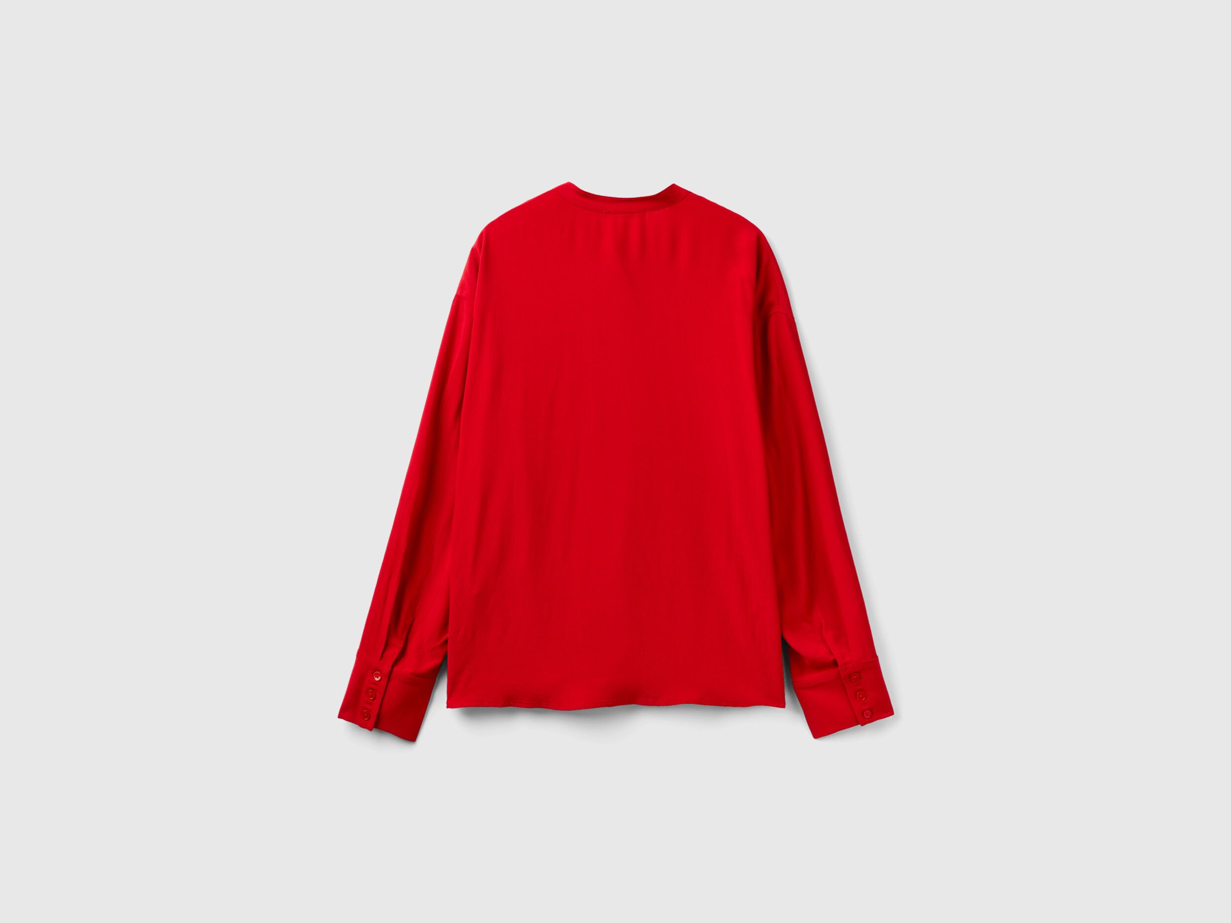 Red hotsell flowy shirt