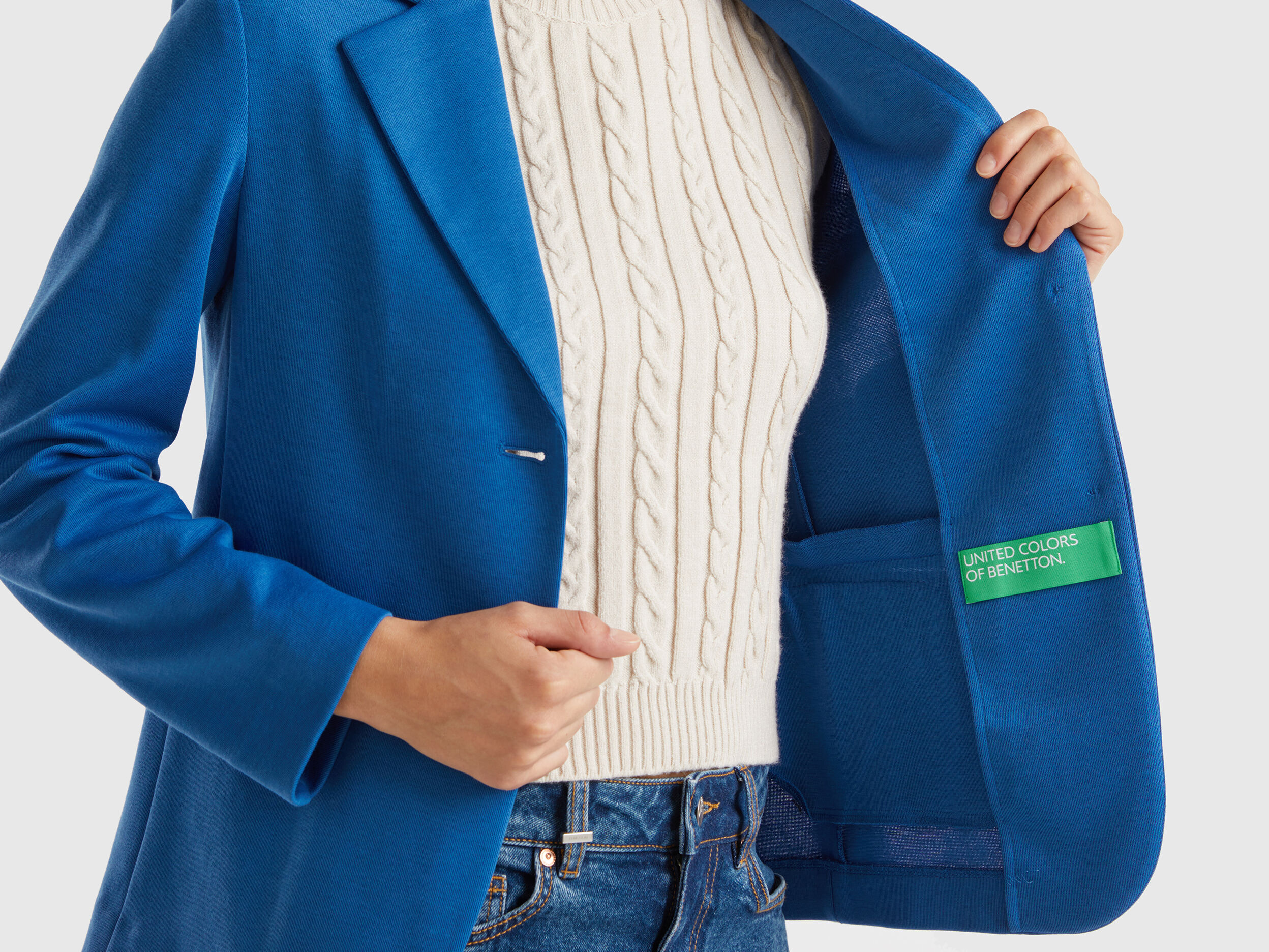 Cotton blue blazer online