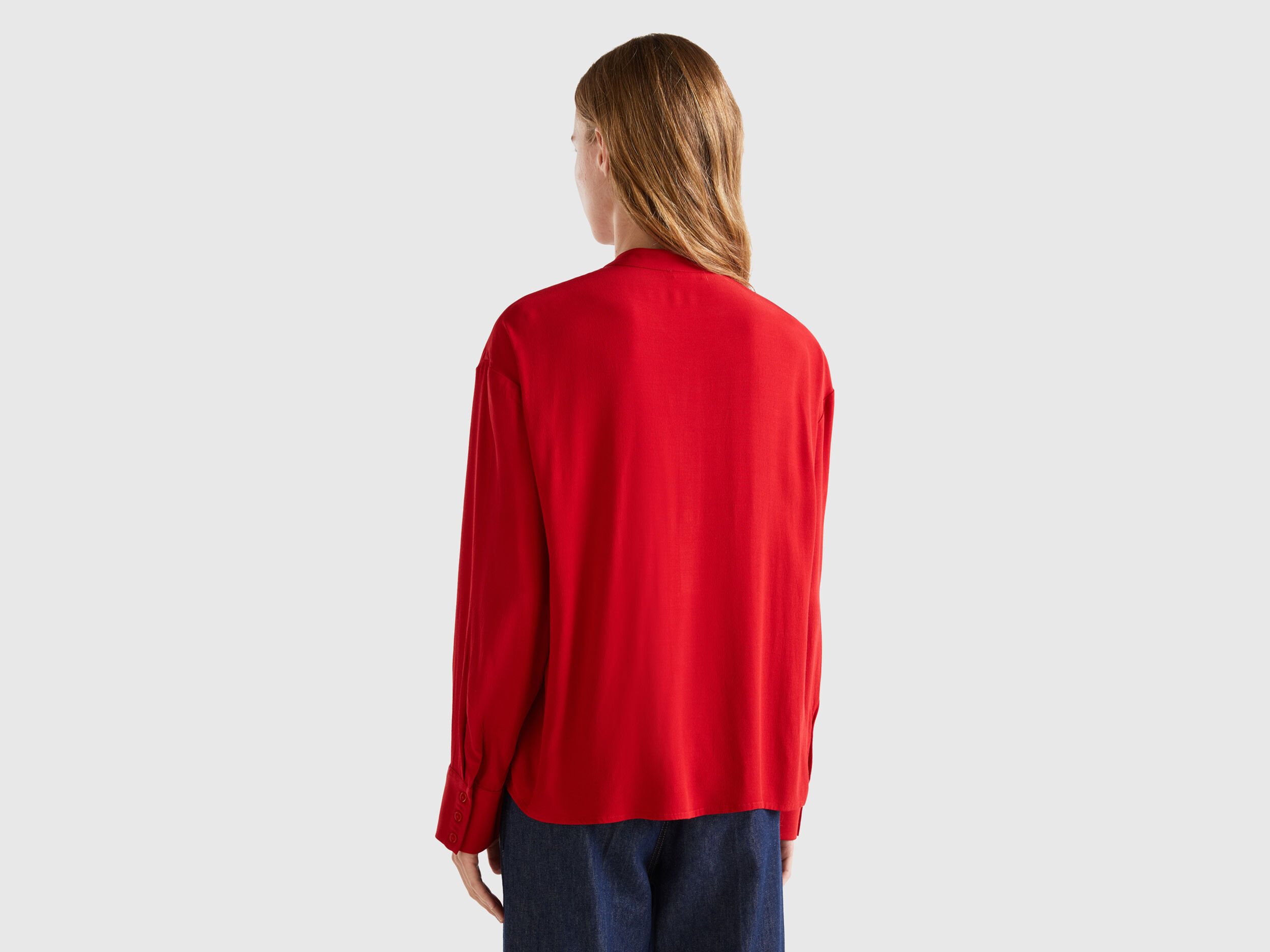 Red flowy top hotsell