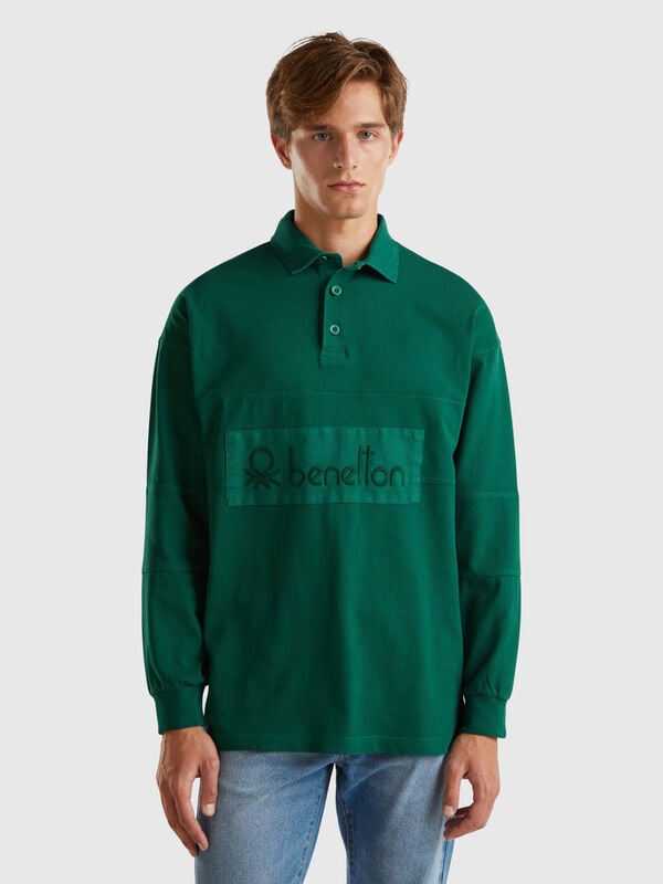 Polo de rugby de 100 % algodón Hombre