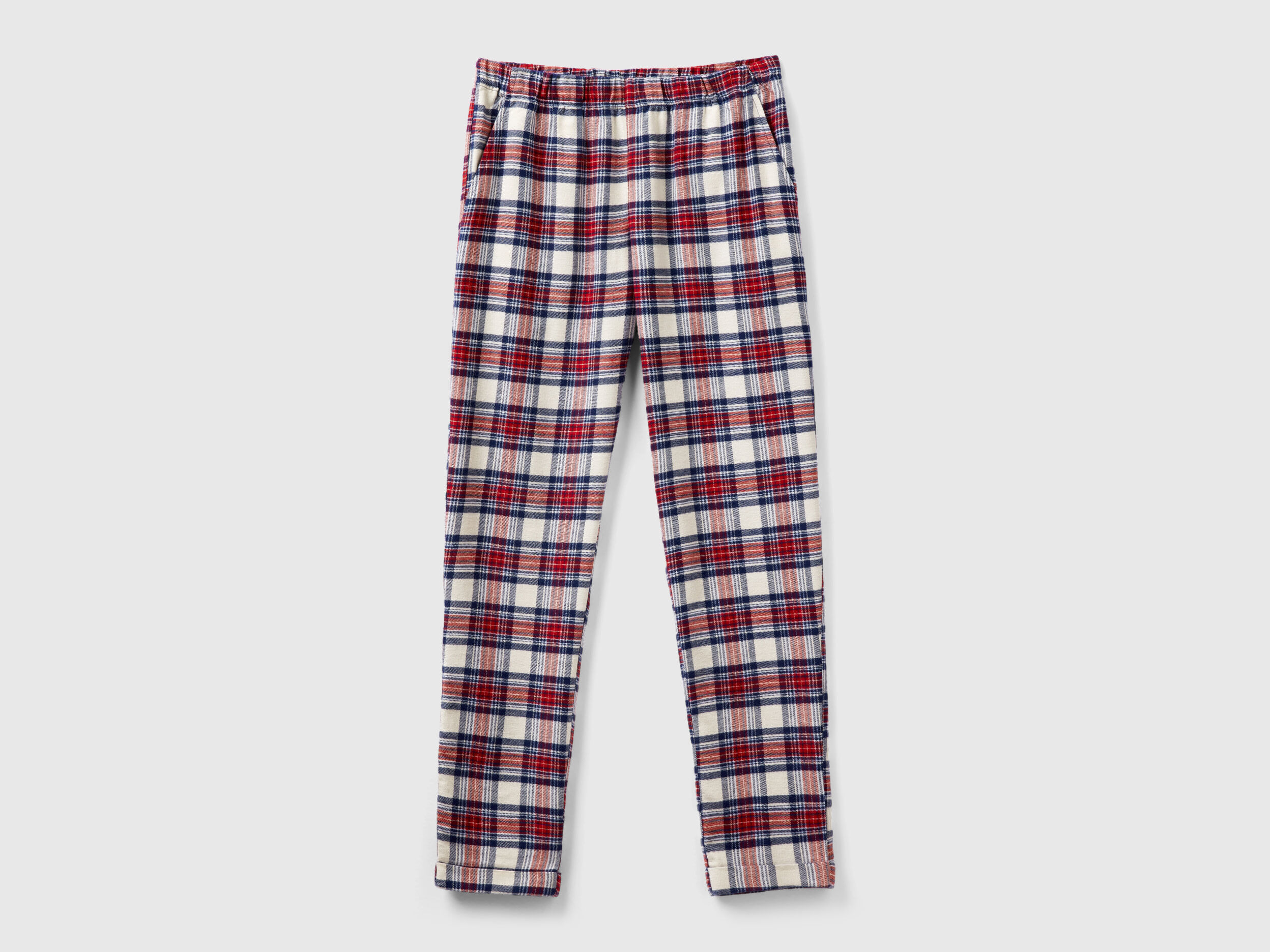 Womens blue tartan new arrivals trousers