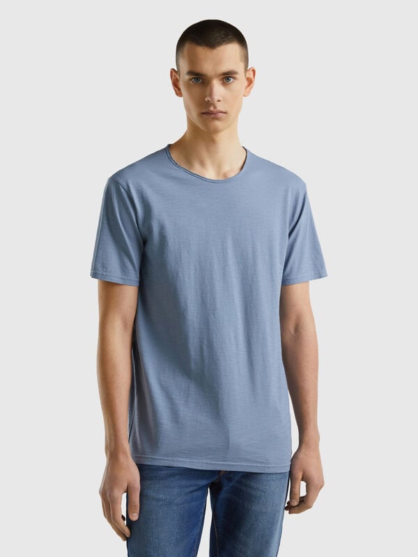 Camiseta azul Air Force de algodón flameado Hombre