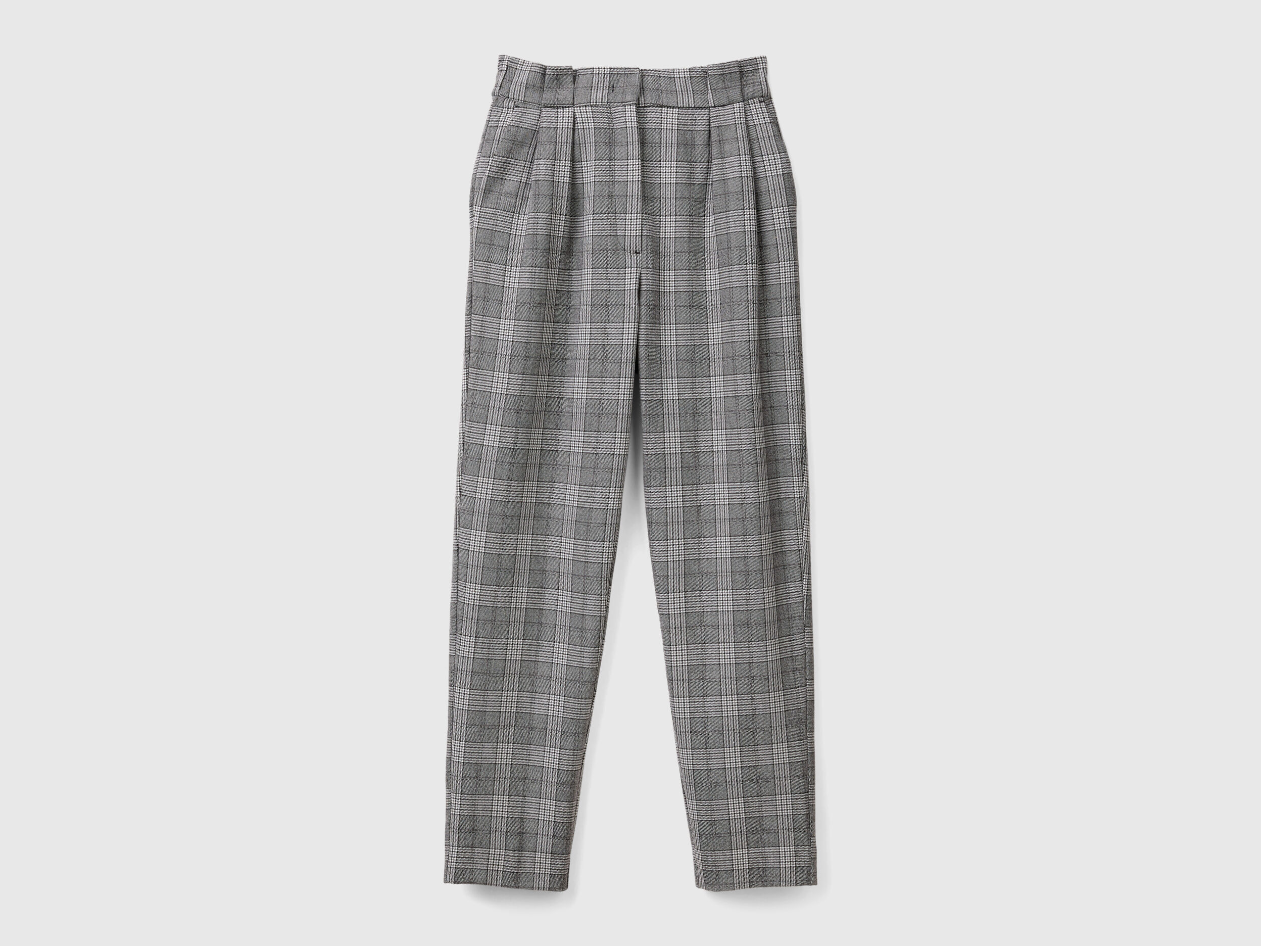 【高価値】 Houndstooth Benetton | Gray Light - trousers flannel パンツ