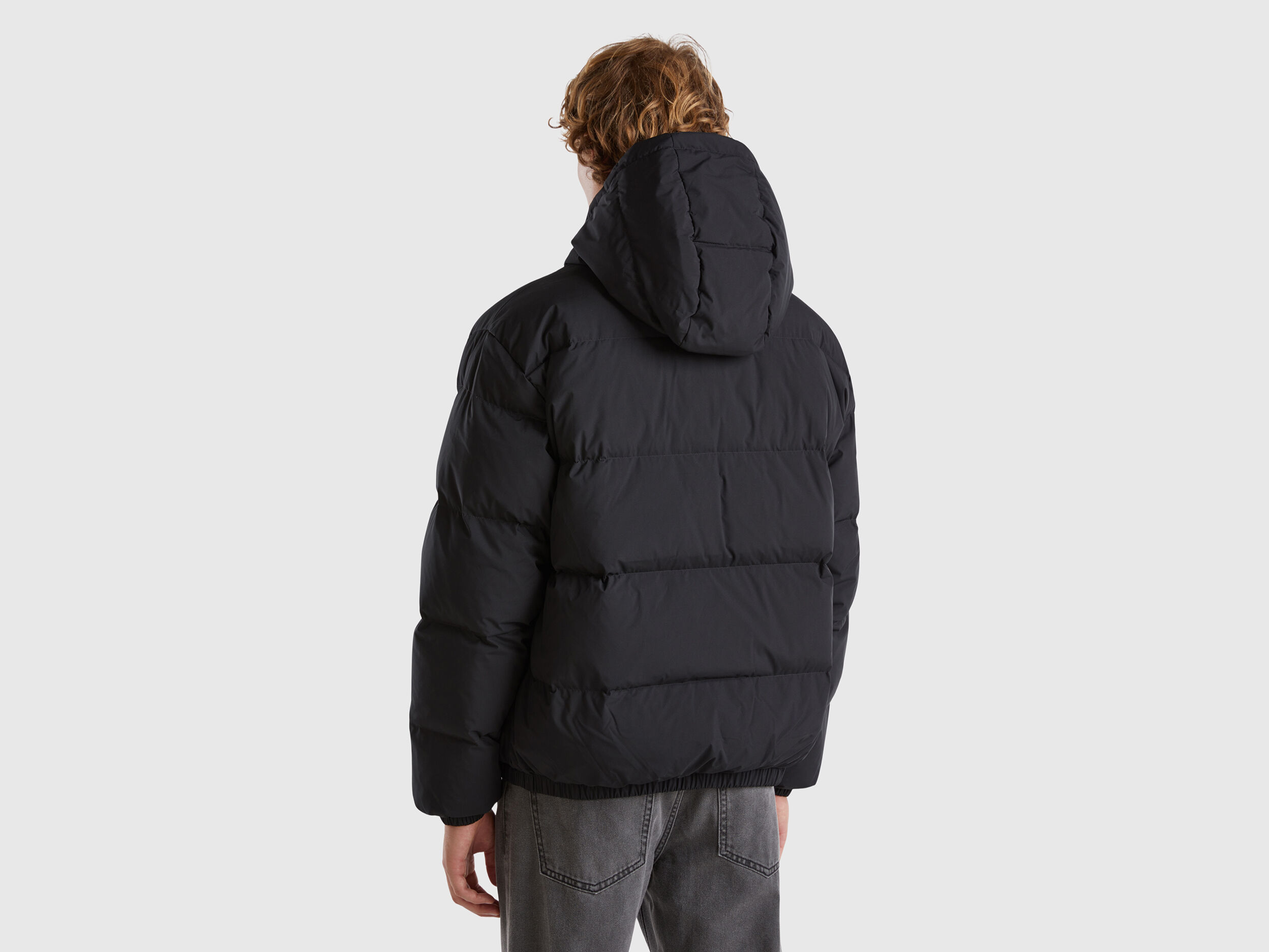 Plumifero relleno con autentica pluma reciclada Negro Benetton