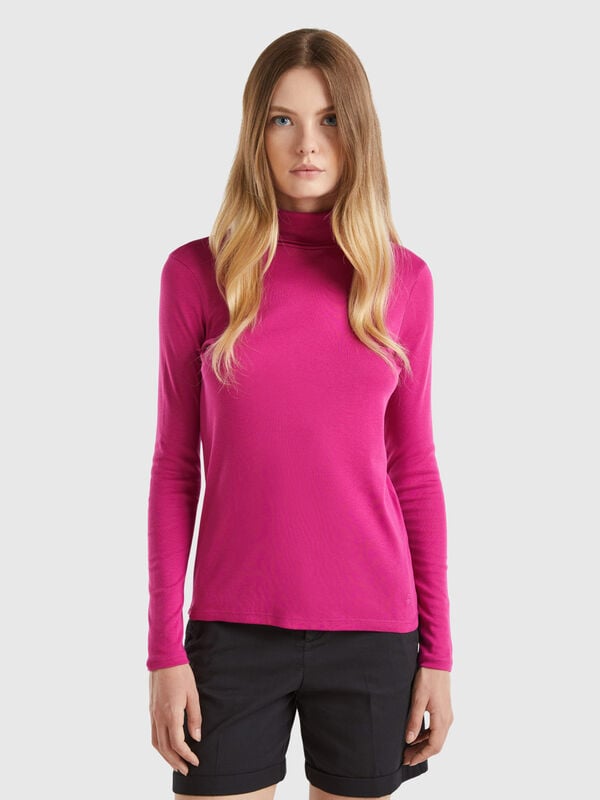 Long sleeve t-shirt with high neck Women