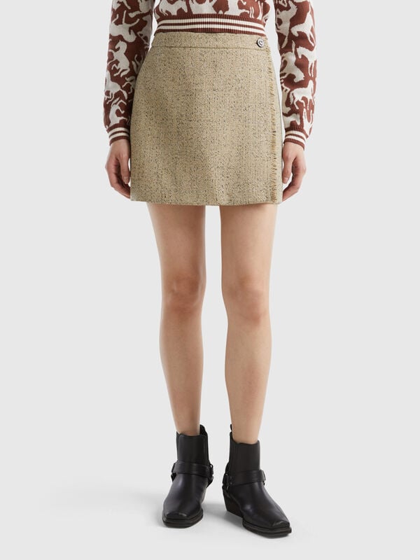 PLT Plus - Mini-jupe gris pierre boutonnée  Mini skirts, Button front mini  skirt, Women short skirt