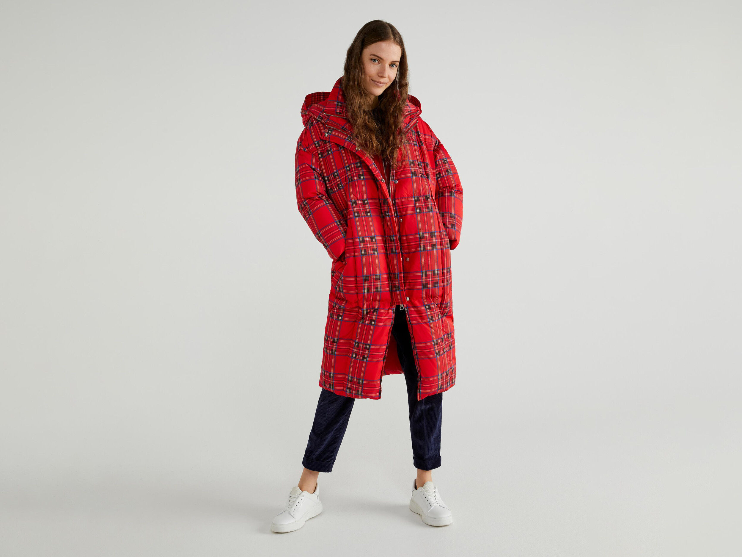 long red puffer coat