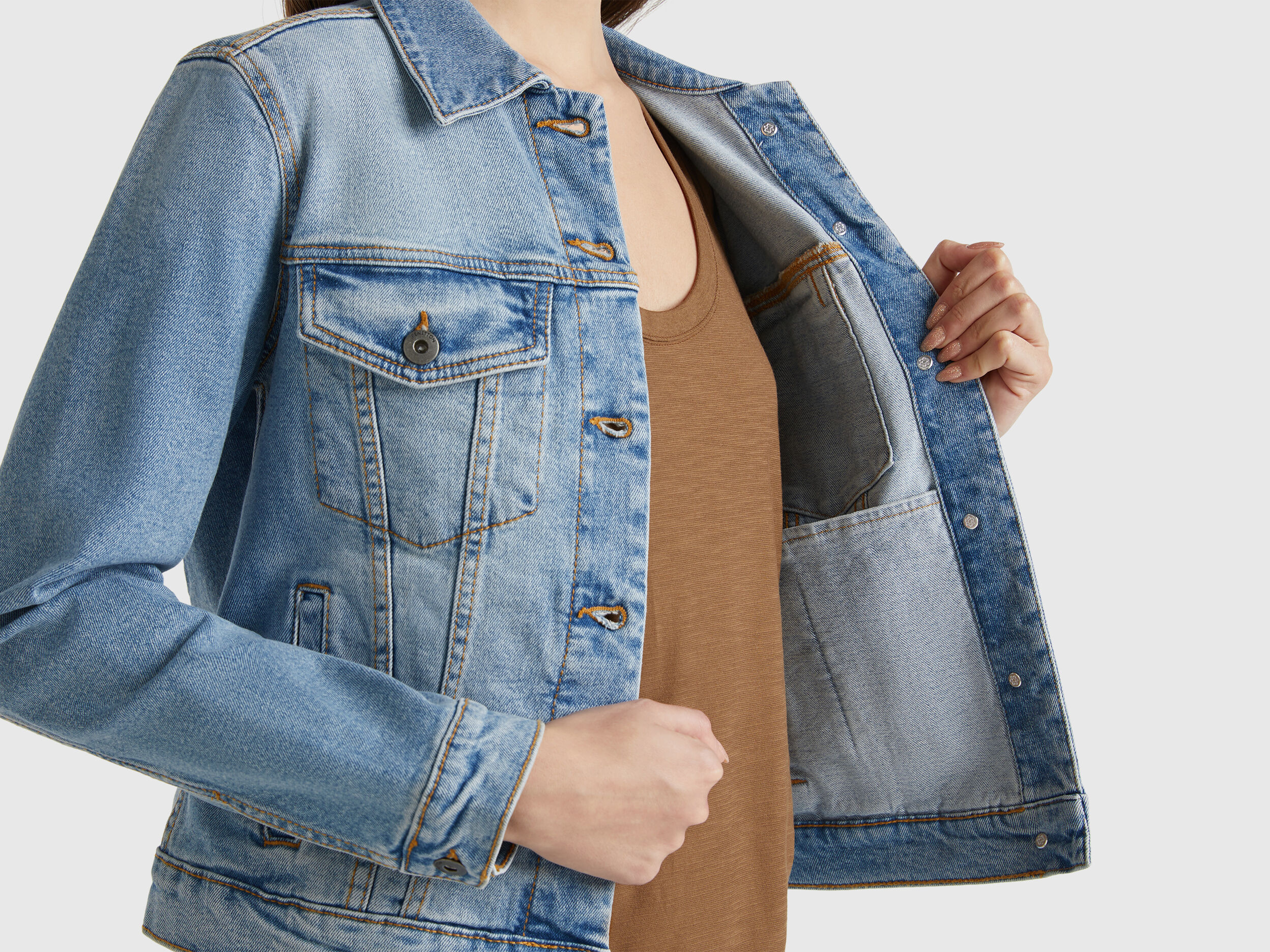 Rider denim jacket - Light Blue | Benetton