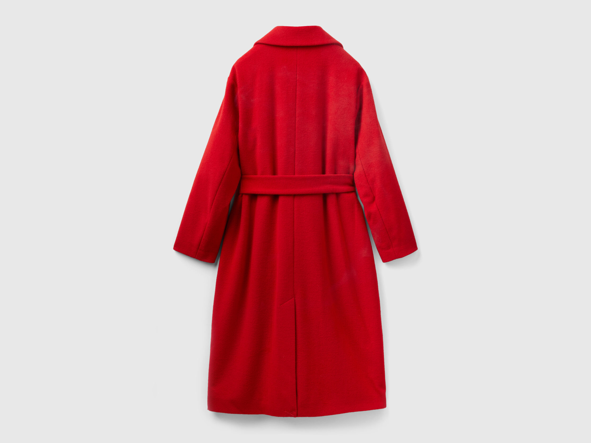 Long coat with belt Red Benetton