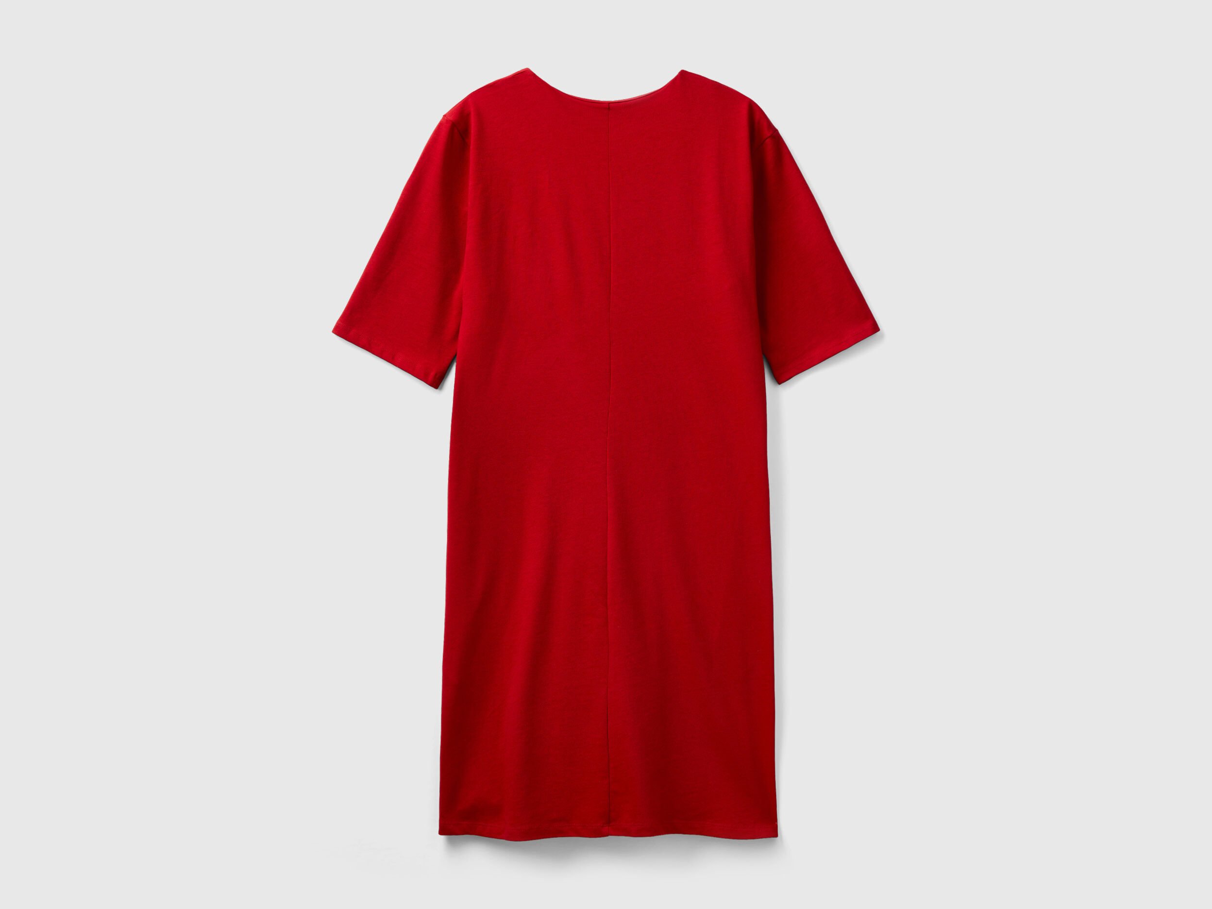 Red cotton t shirt dress hot sale