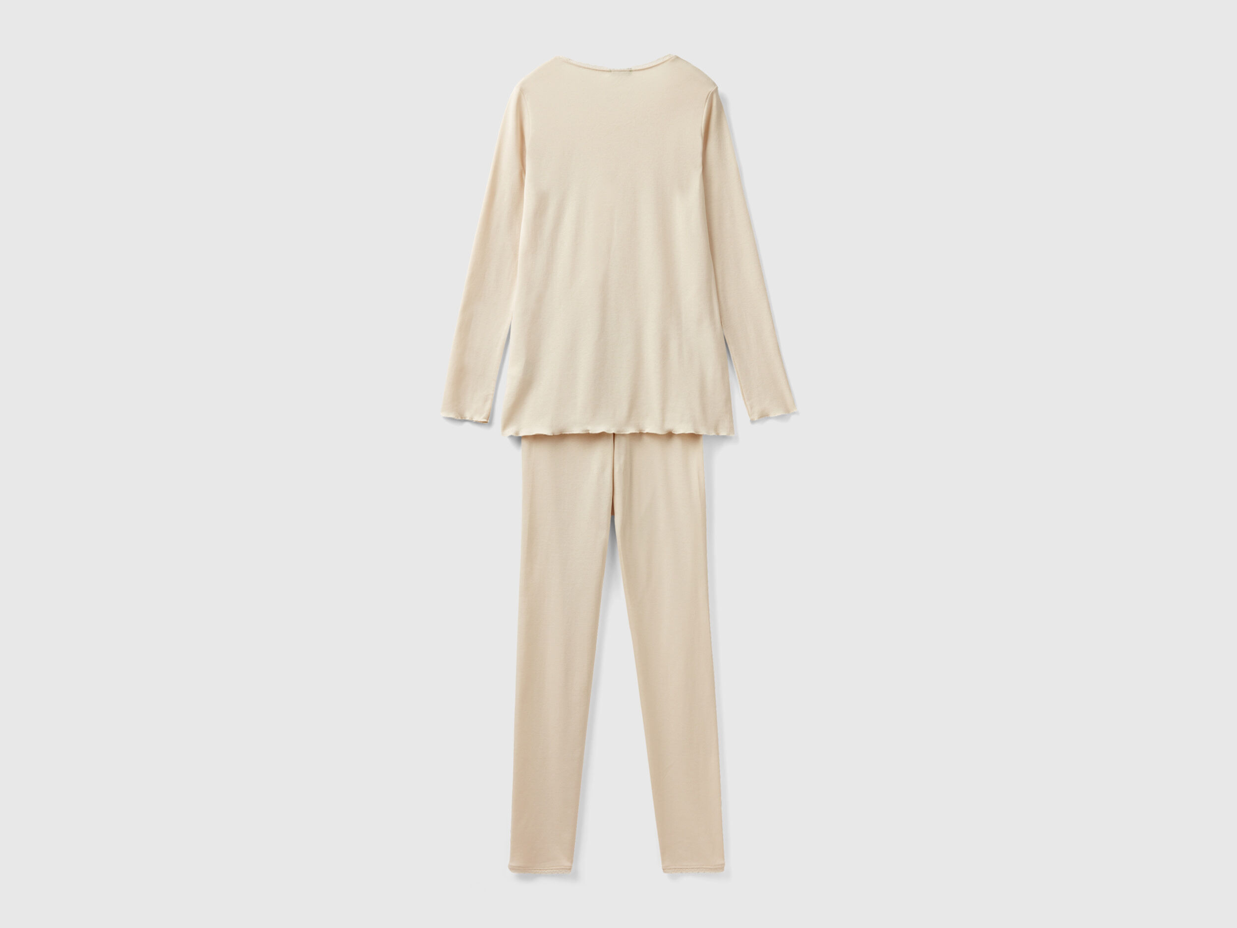 Pyjamas in long fiber cotton Beige Benetton