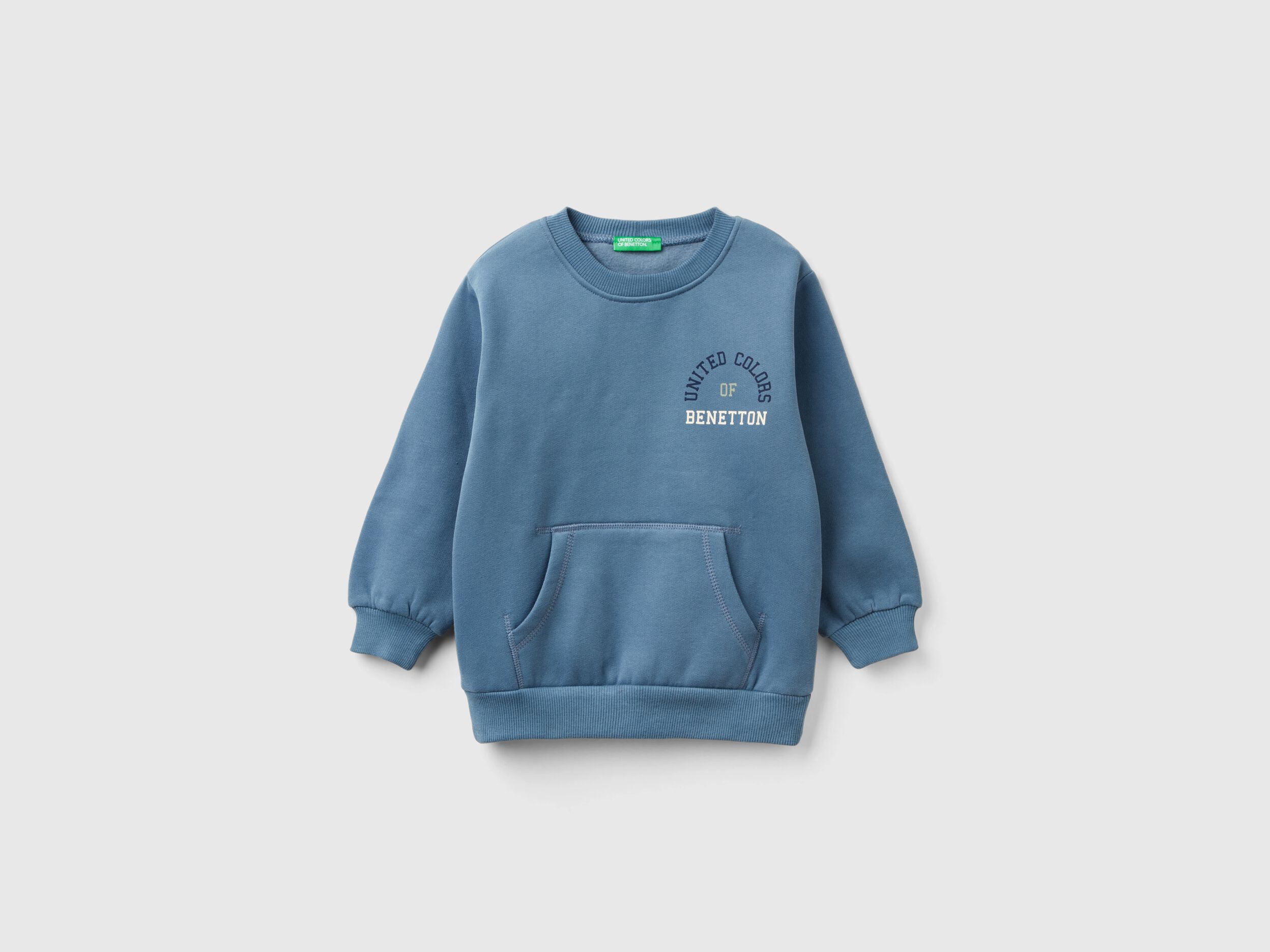 Benetton Warm Hoodie with Kangaroo Pocket Air Force Blue Kids