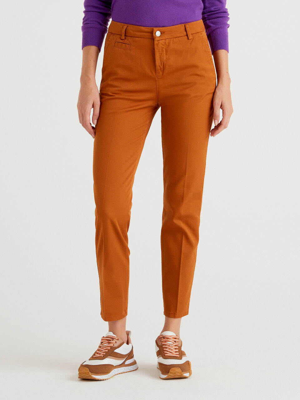 Slacks and Chinos Skinny trousers Peserico High-waisted Skinny Slim-fit Trousers in Natural Womens Clothing Trousers 