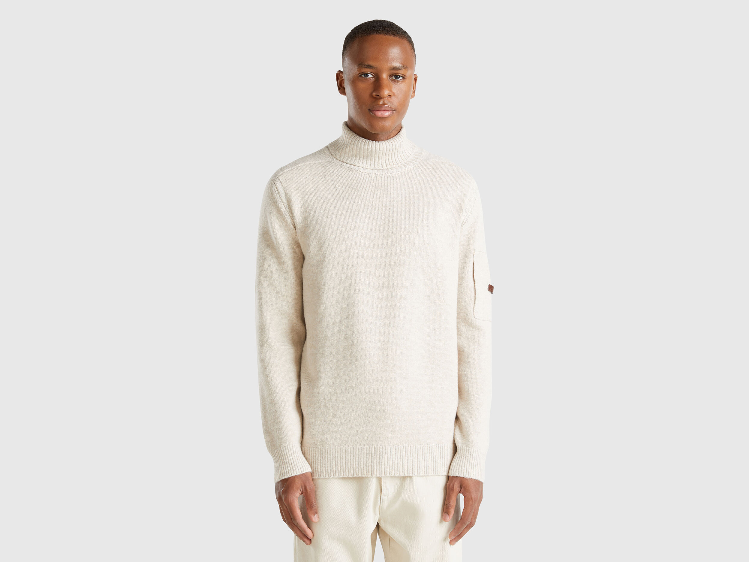 Turtleneck sweater mens white discount