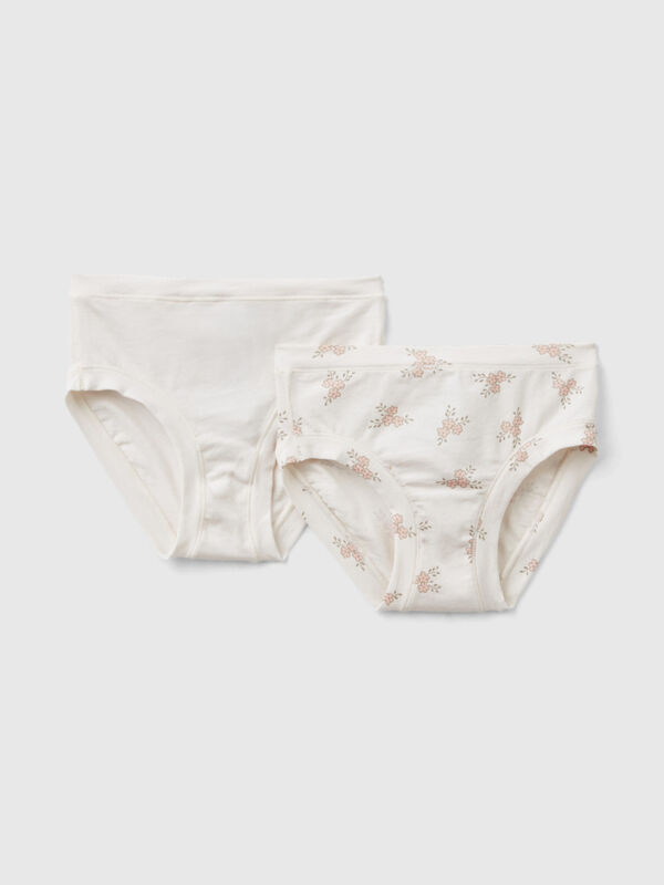 Two pairs of underwear in stretch organic cotton Junior Girl