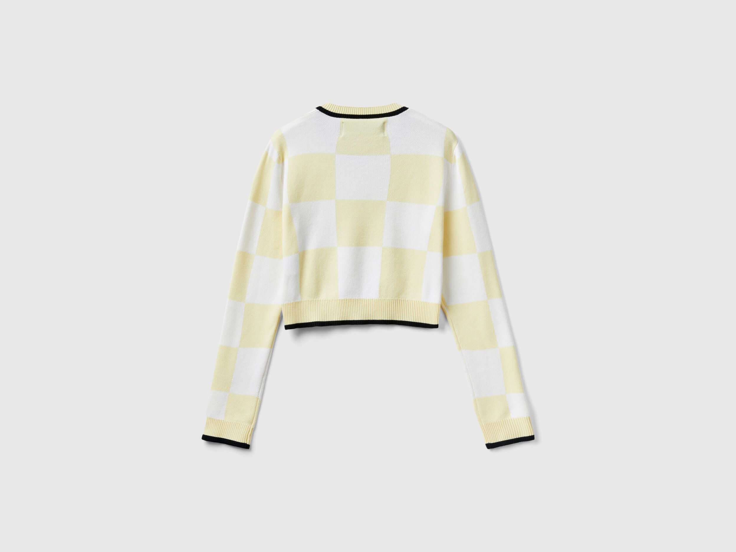 Yellow checkered cropped hoodie hotsell