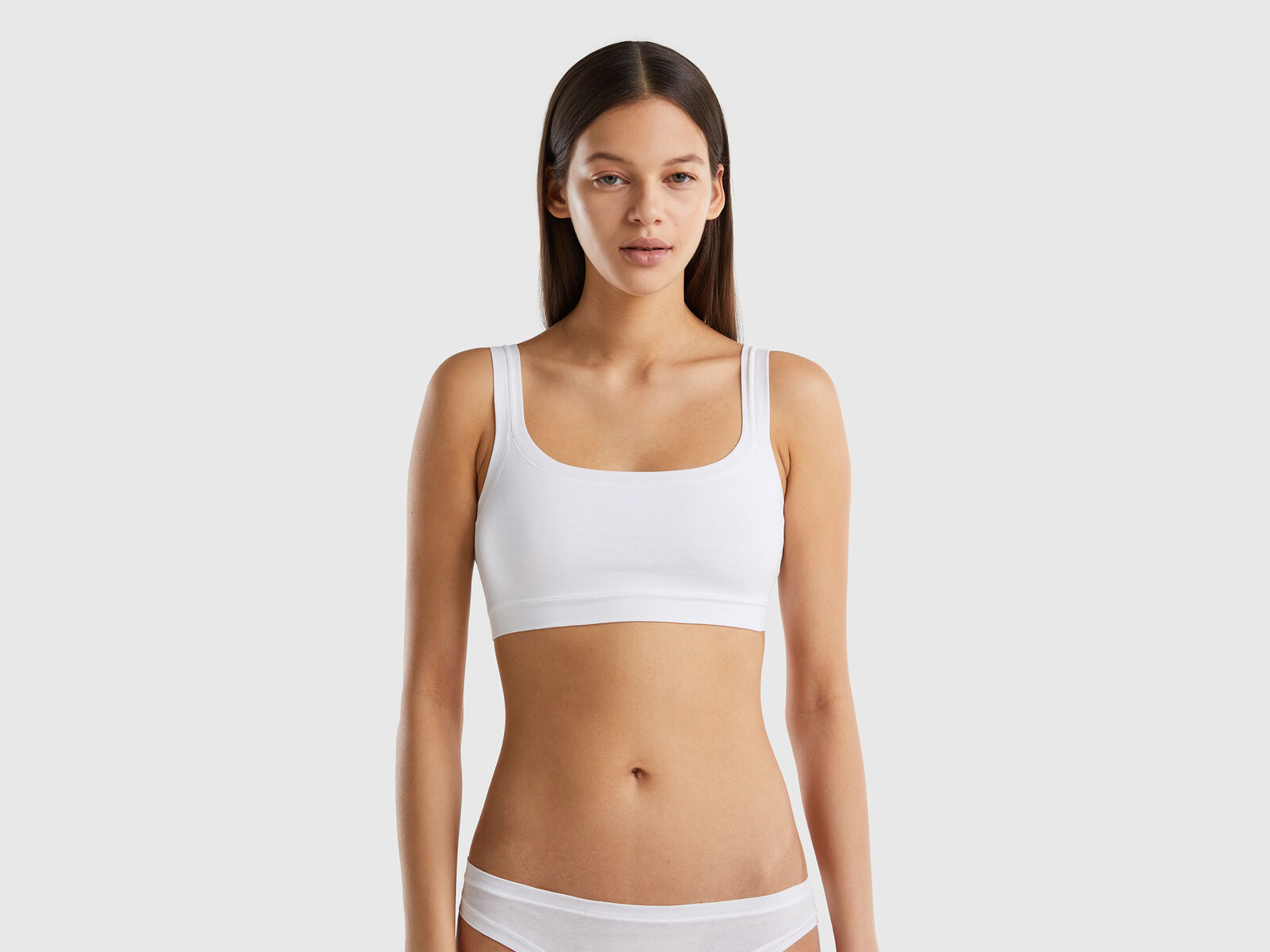 Super stretch organic cotton bra - White