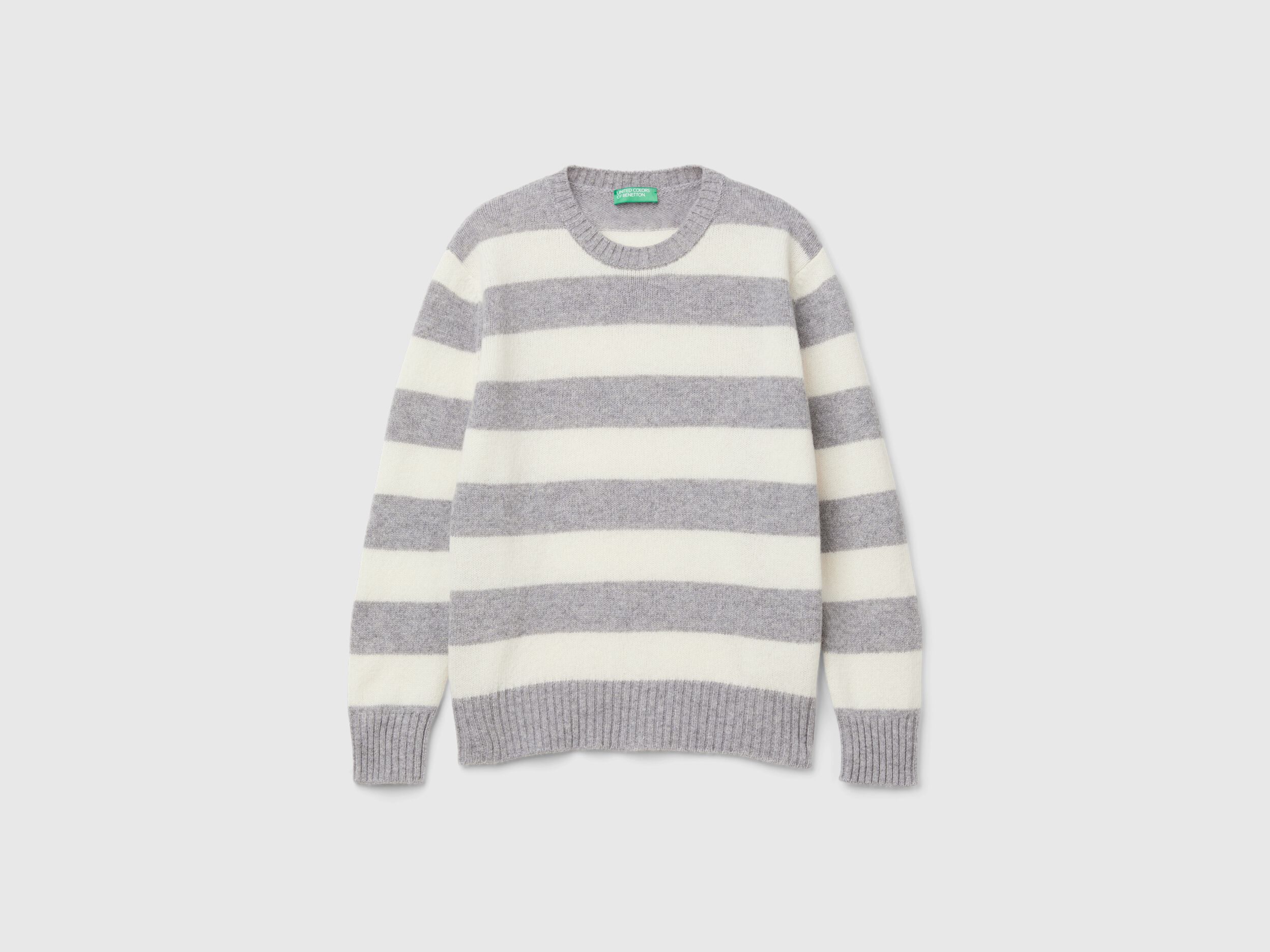 Striped sweater in pure Shetland wool