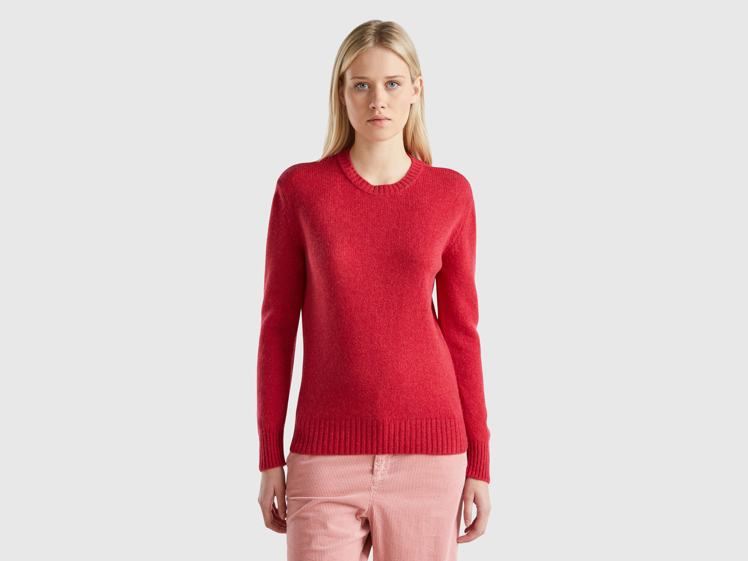 Sweater in pure Shetland wool Red Benetton