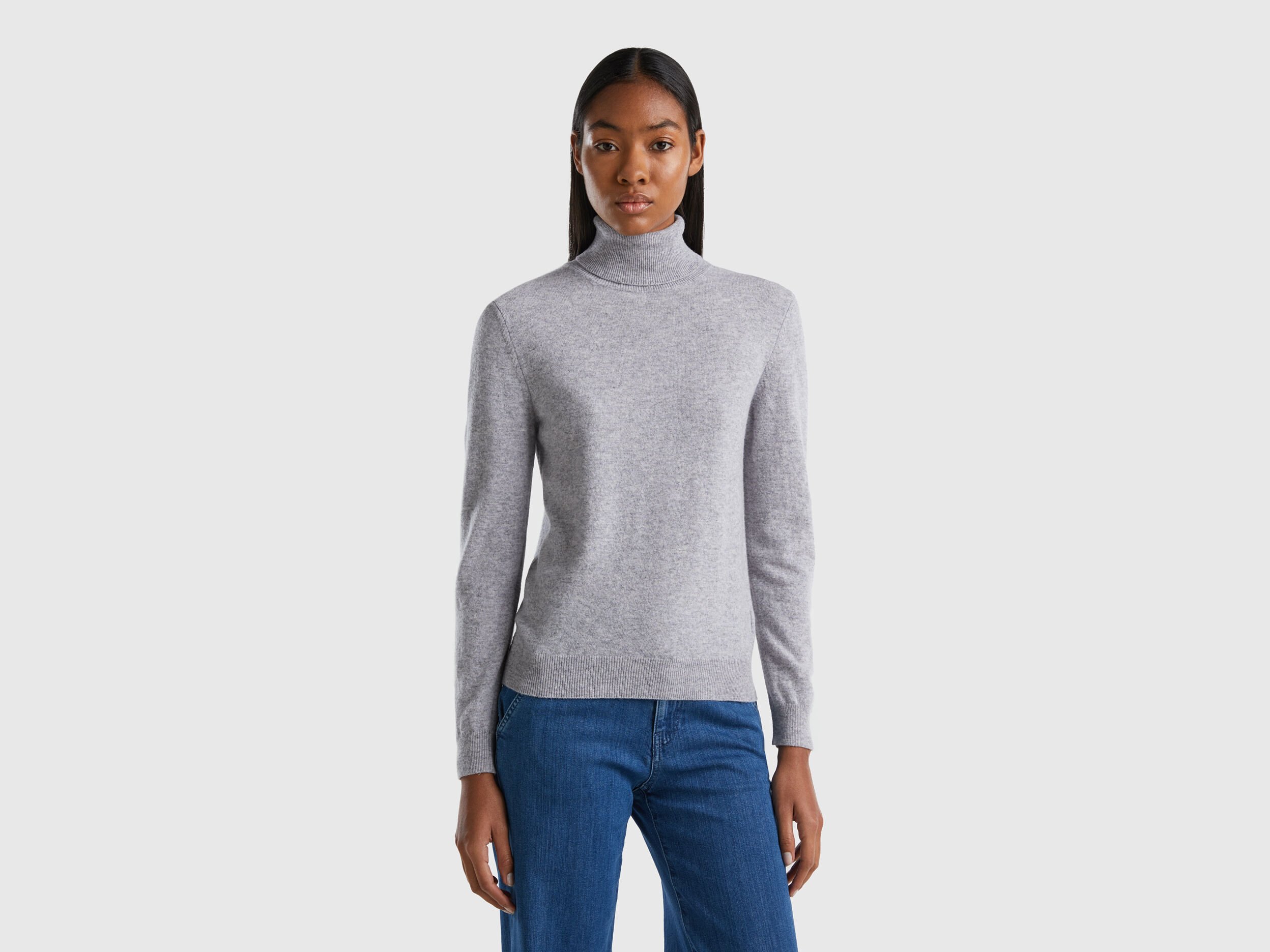 Women s High Collar Merino Wool Sweaters Women 2024 Benetton